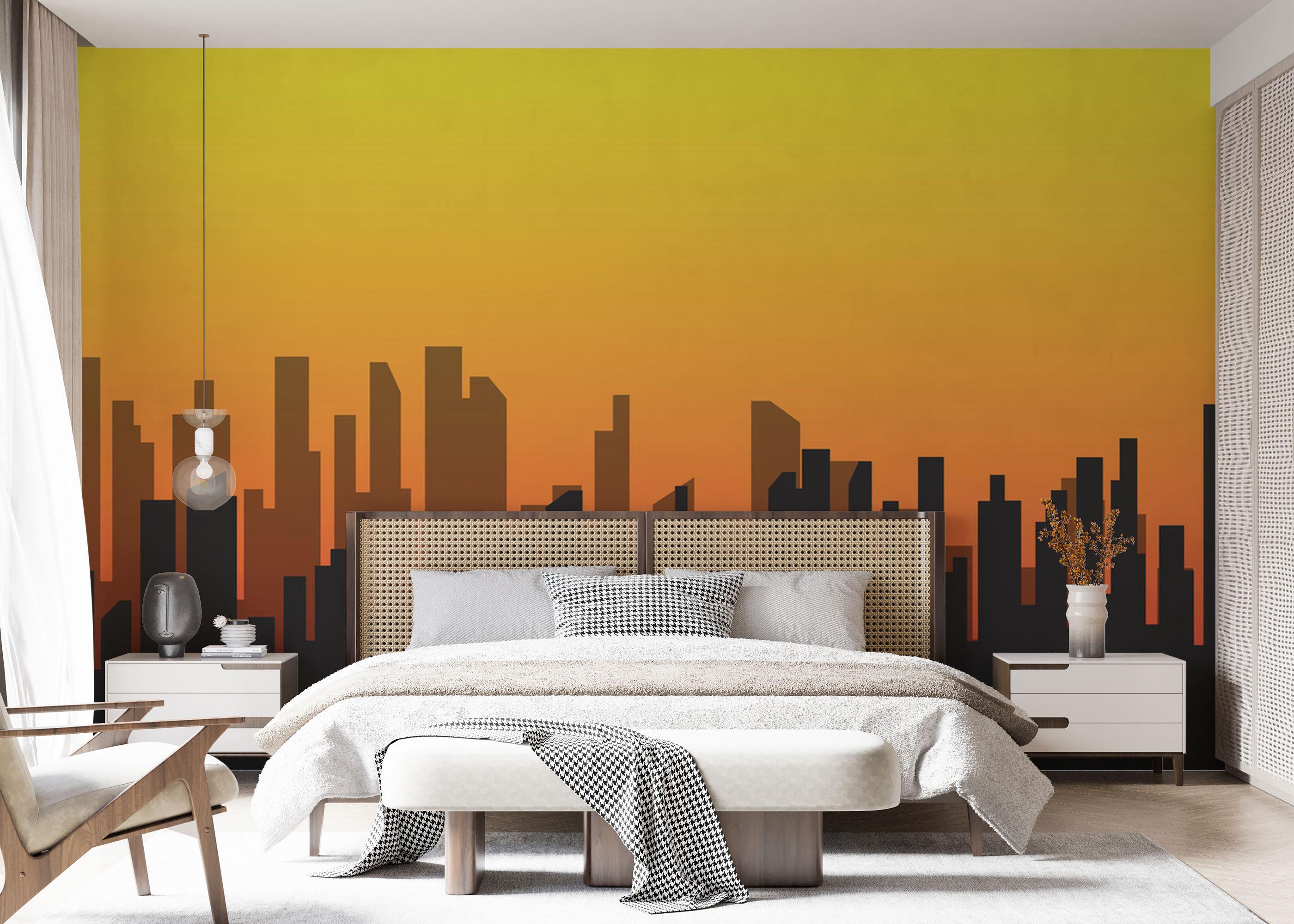 Fototapet Sunset City Shadow mockup 7