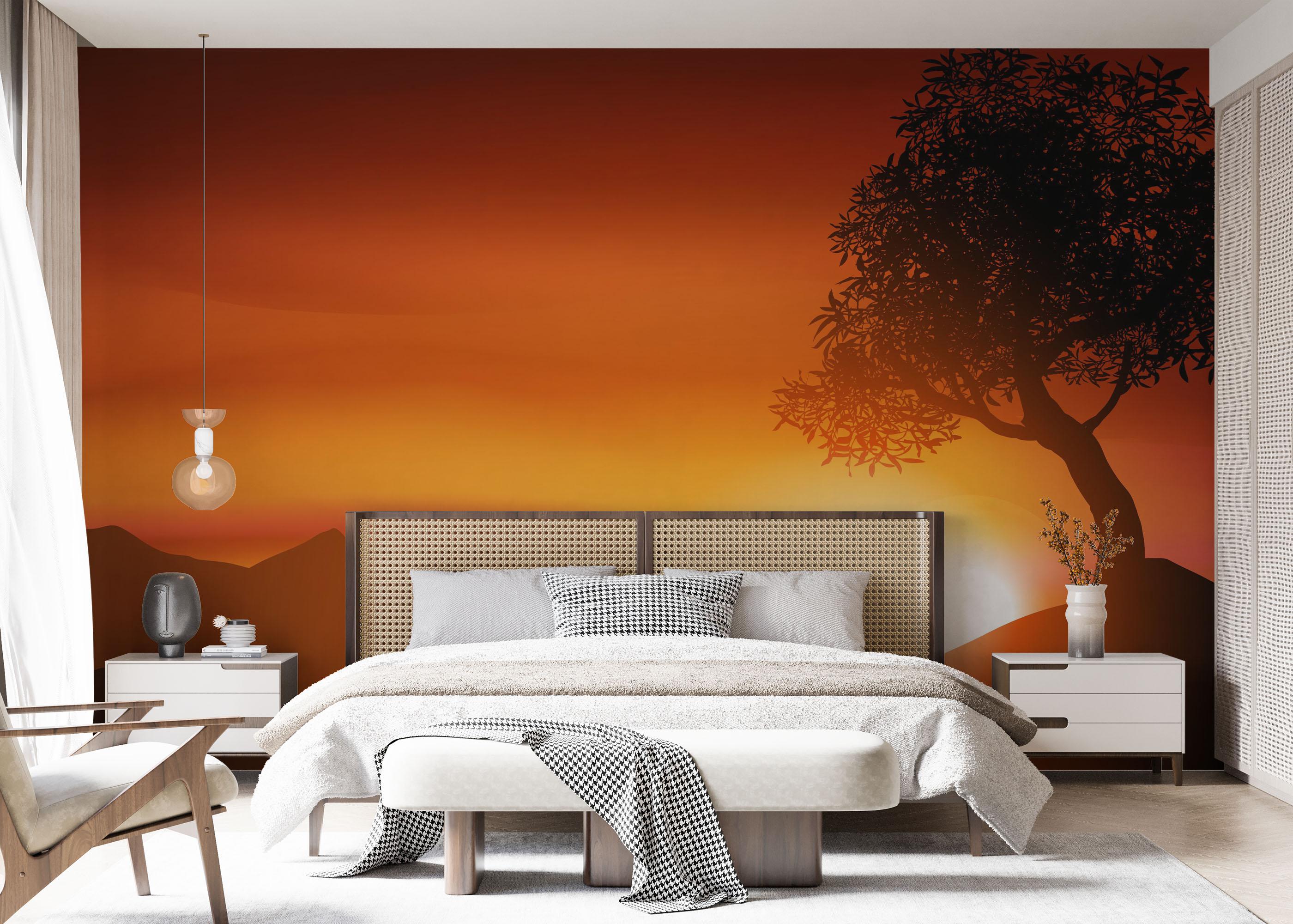 Fototapet Sunset Red Glow mockup 7