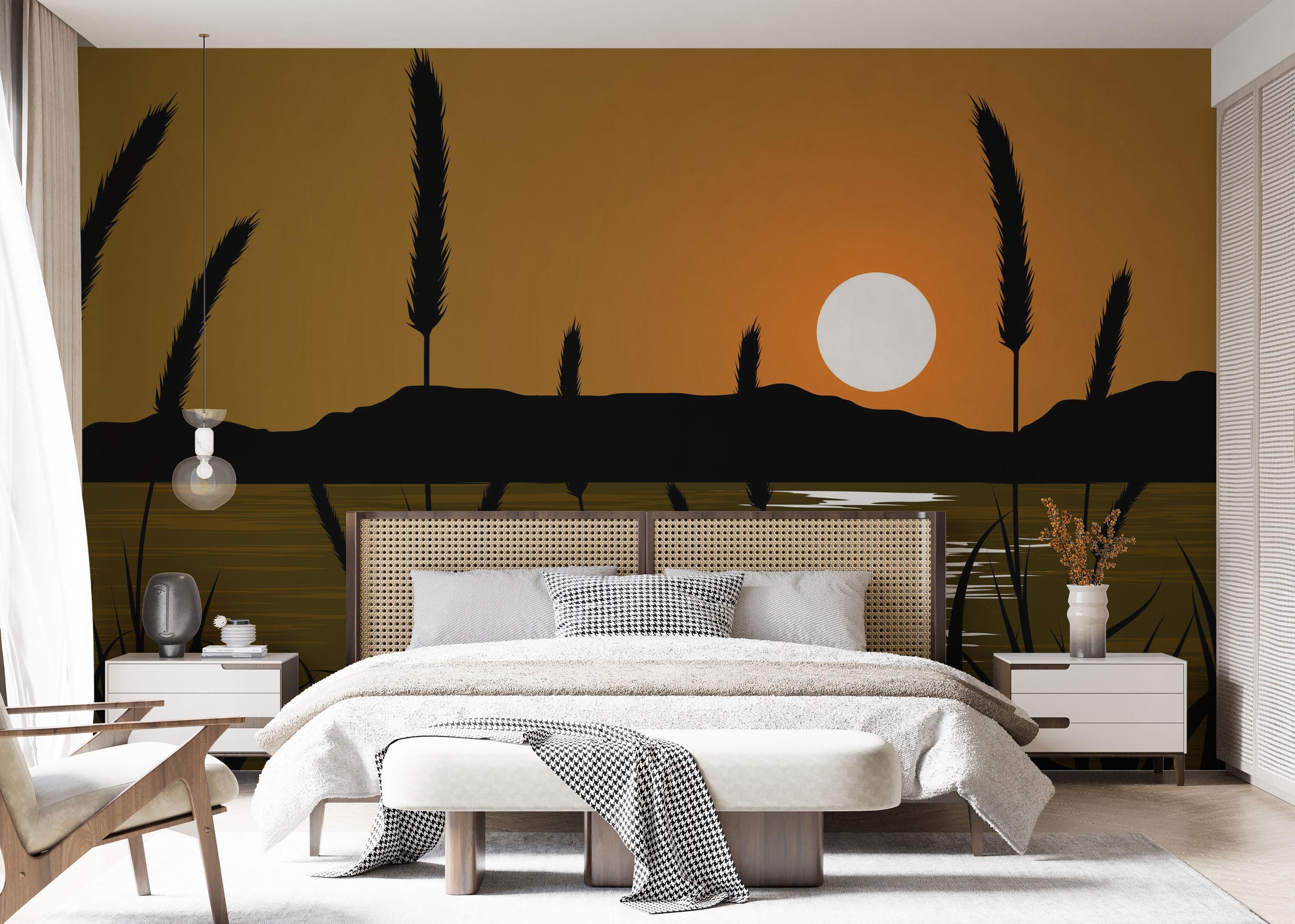 Fototapet Sunset River Plant mockup 7