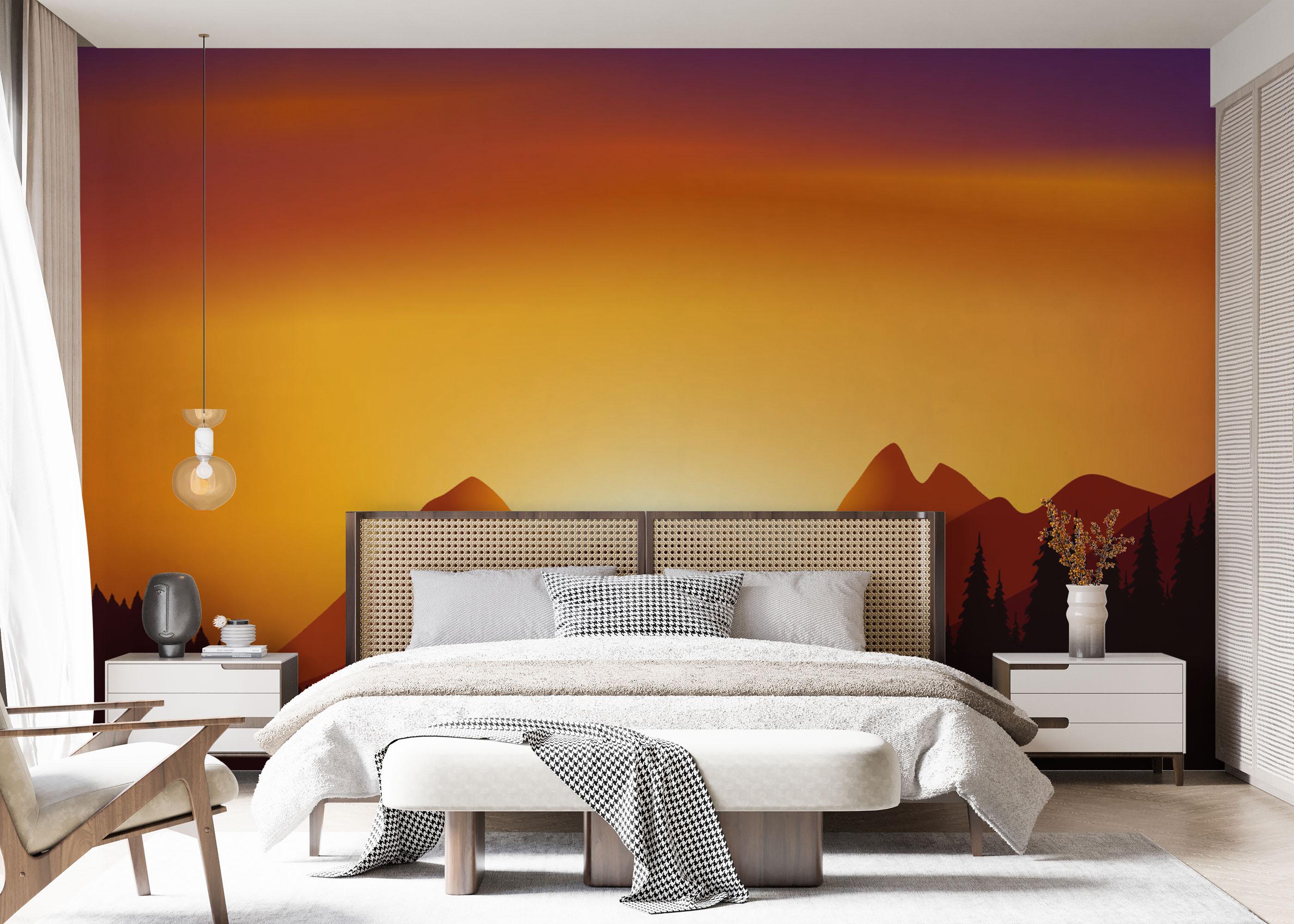 Fototapet Sunset View Mountain mockup 7