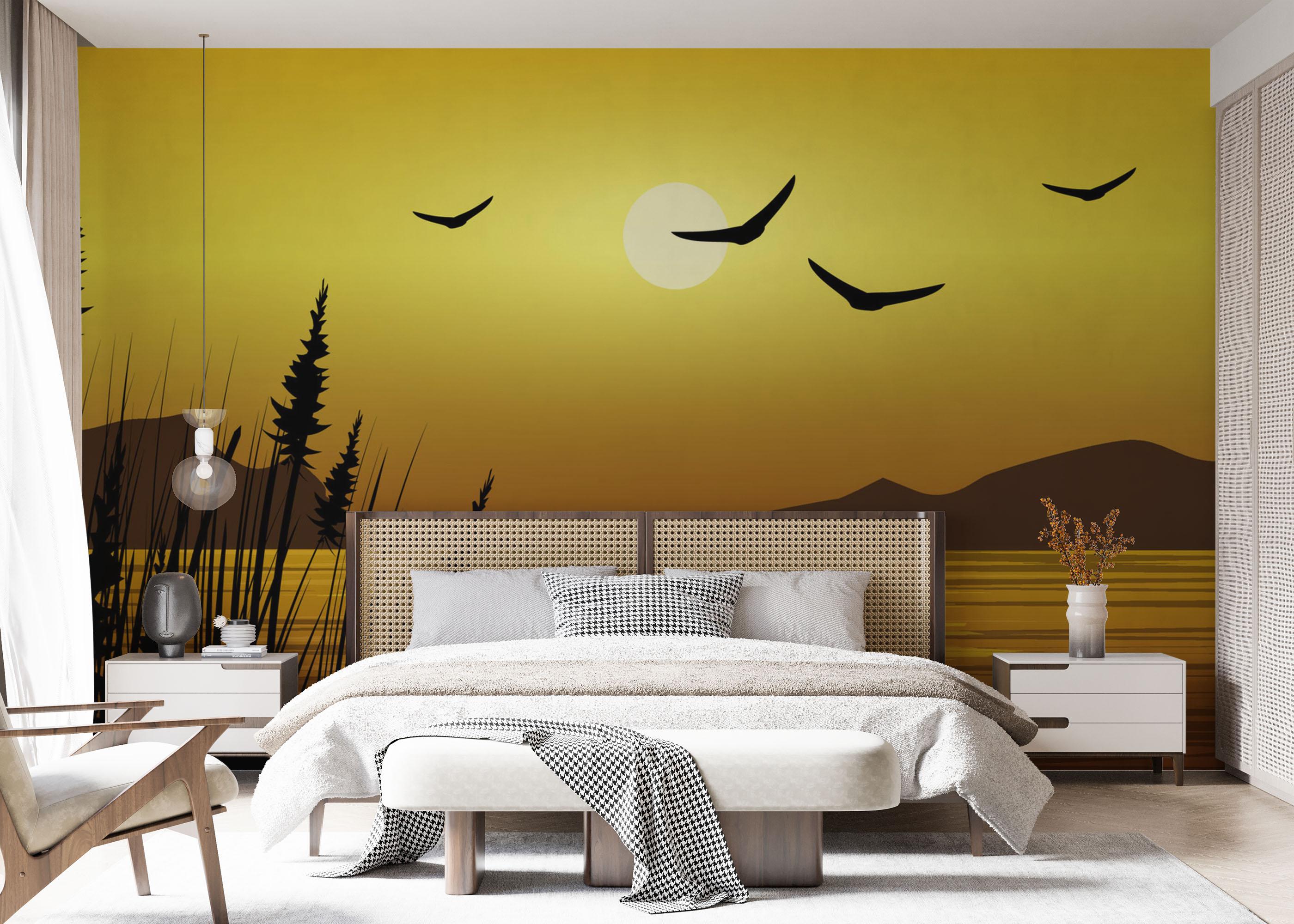 Fototapet Yellow Sky Plant mockup 7