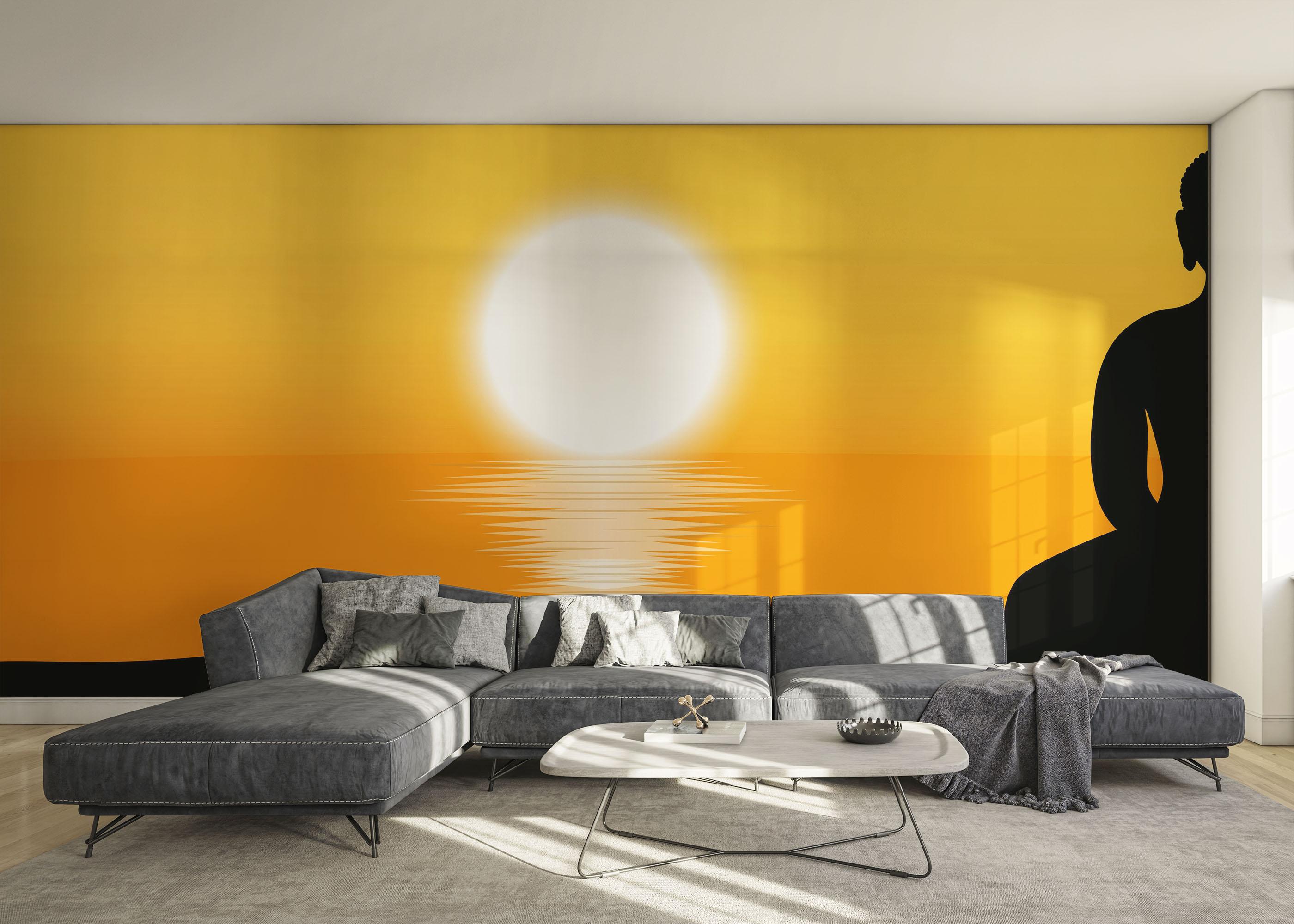 Fototapet Buddha Sunset Art mockup 0