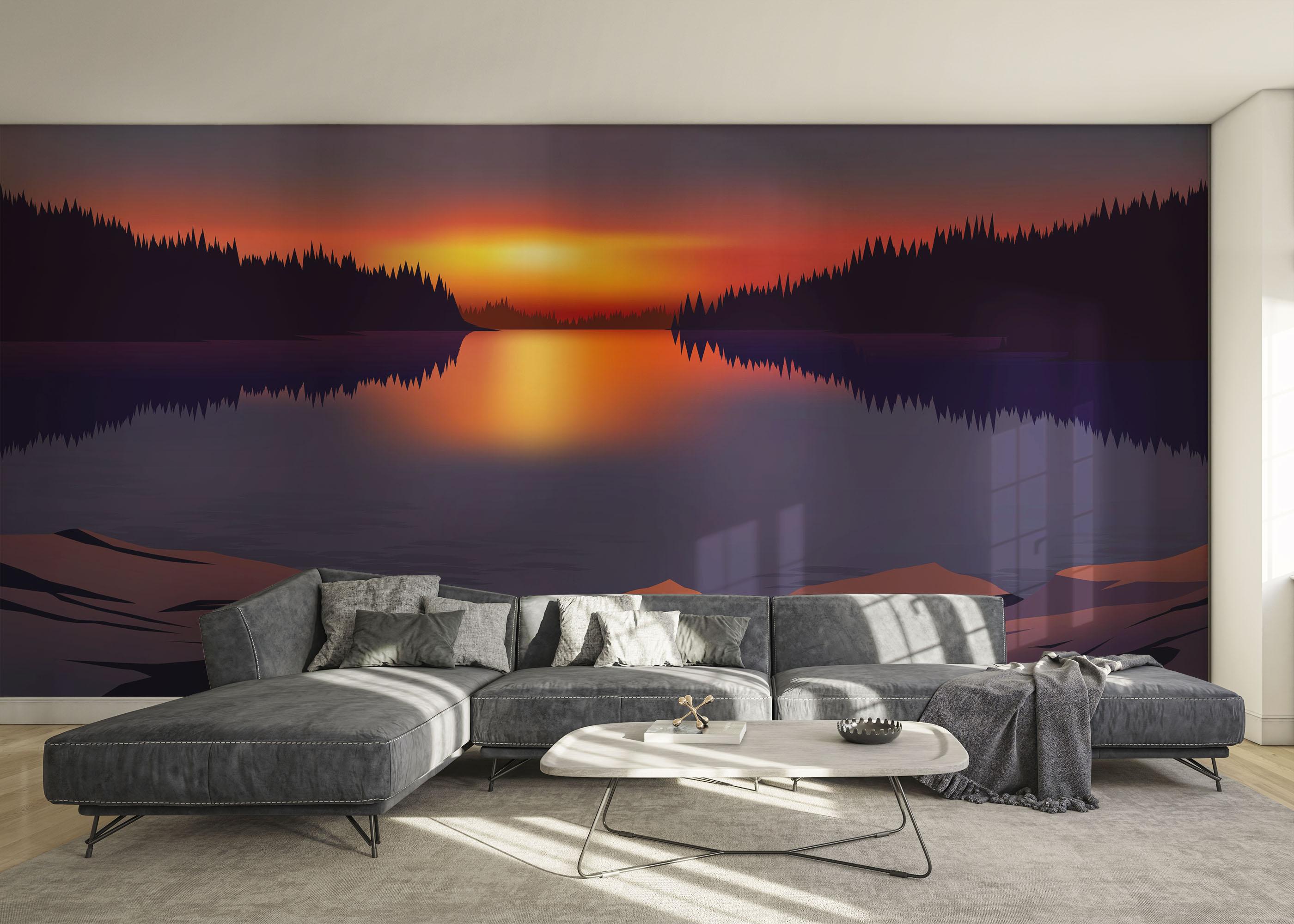 Fototapet Small Sunset Art mockup 0