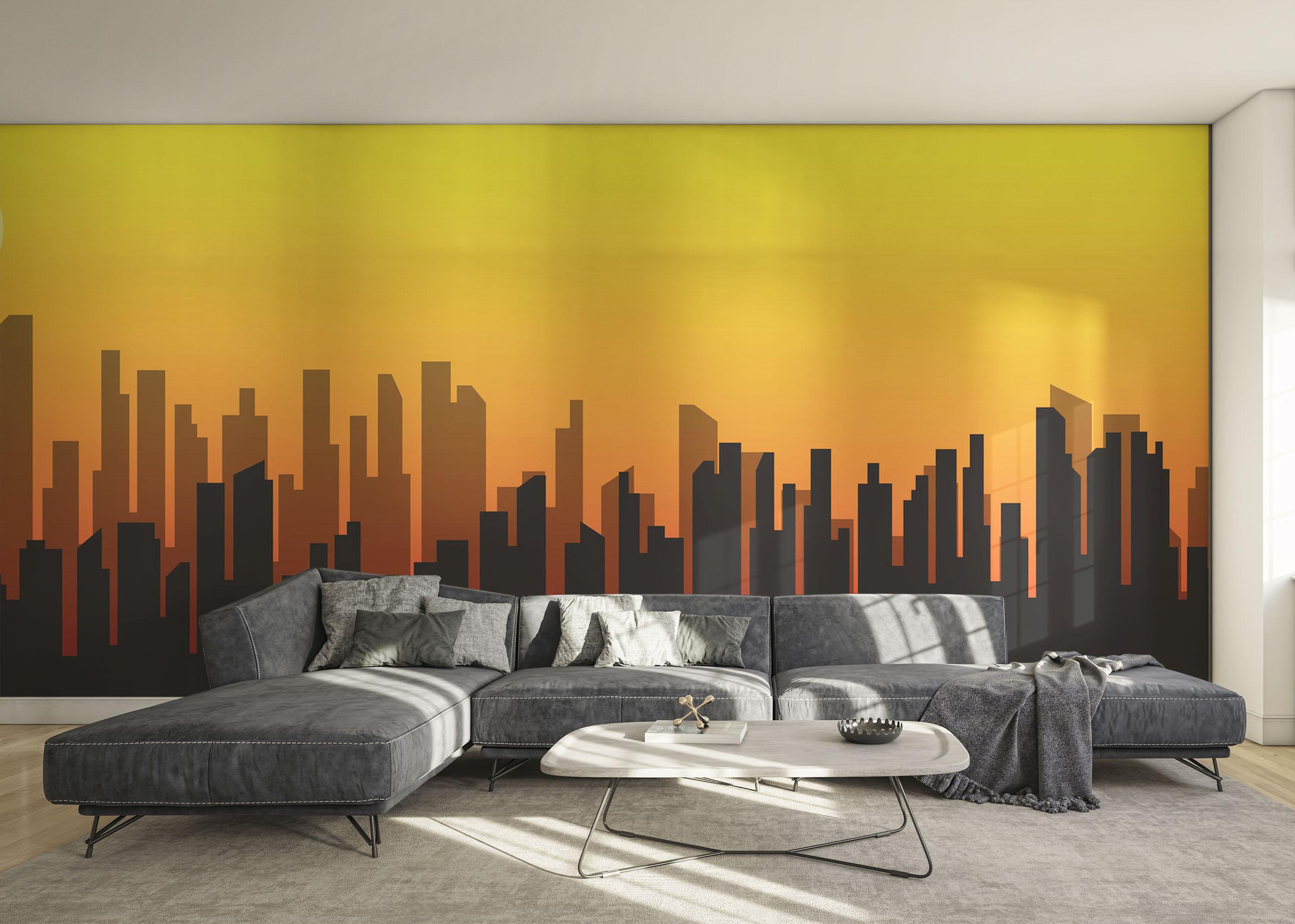 Fototapet Sunset City Shadow mockup 0