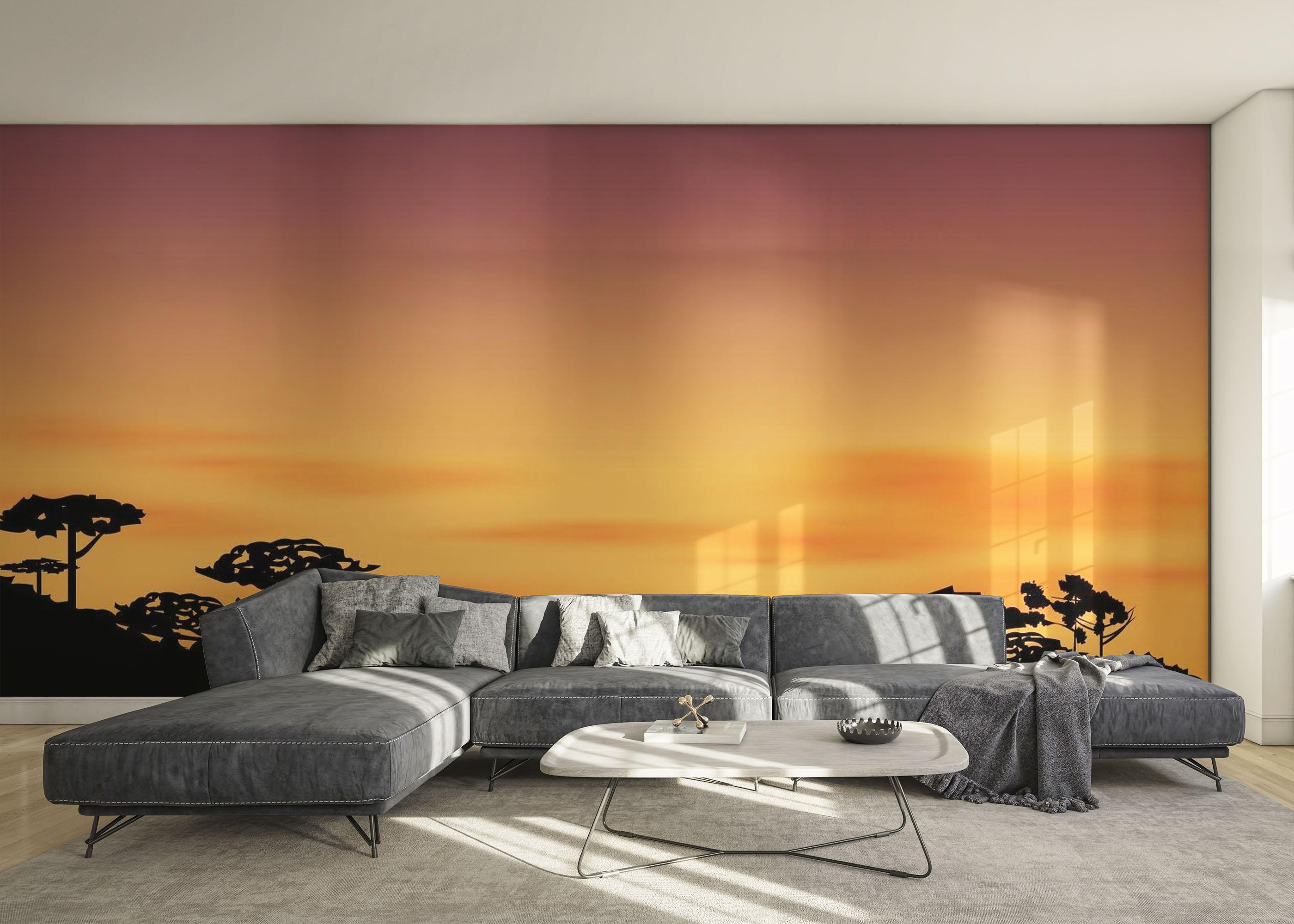 Fototapet Sunset Tree Hill mockup 0