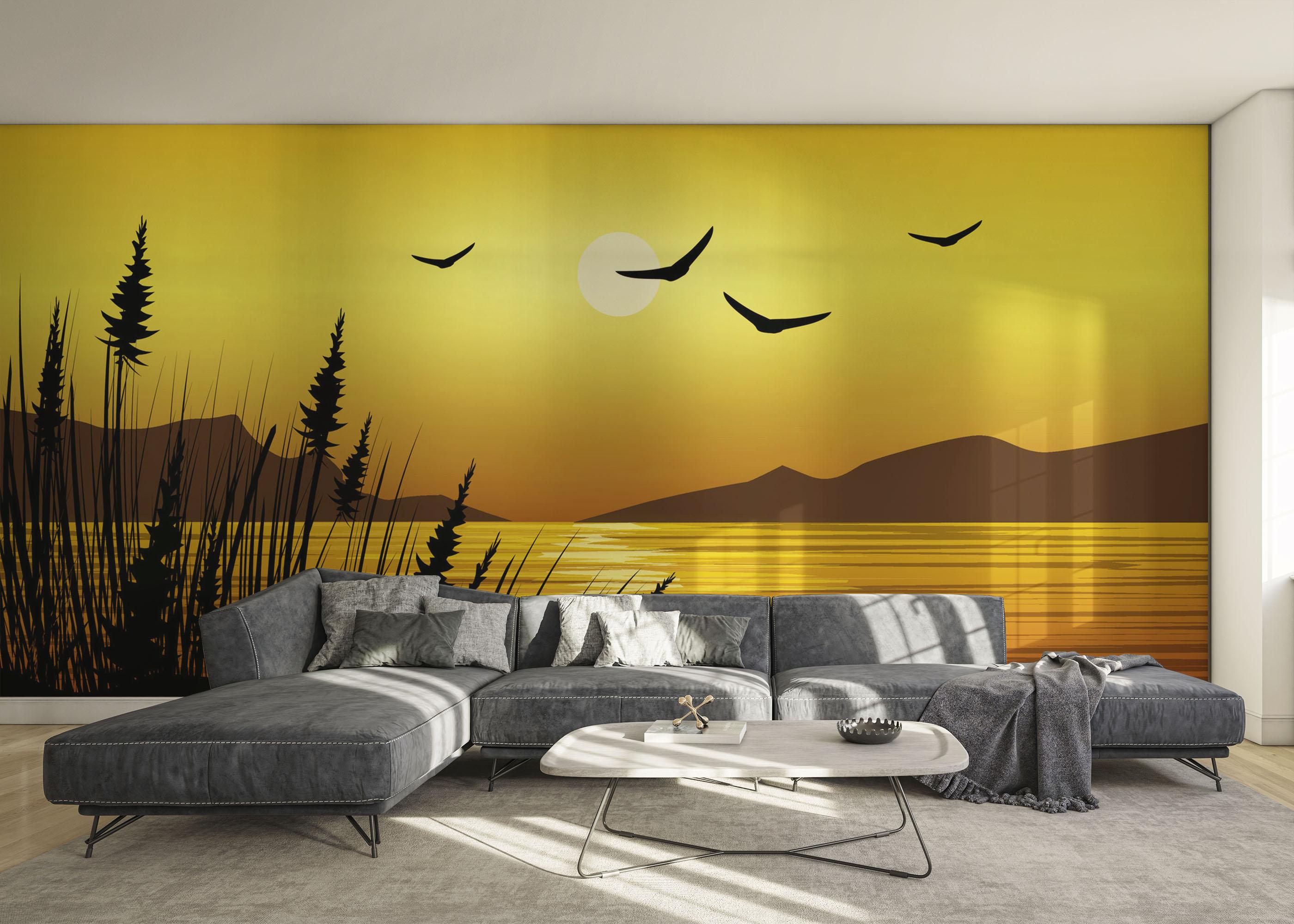 Fototapet Yellow Sky Plant mockup 0