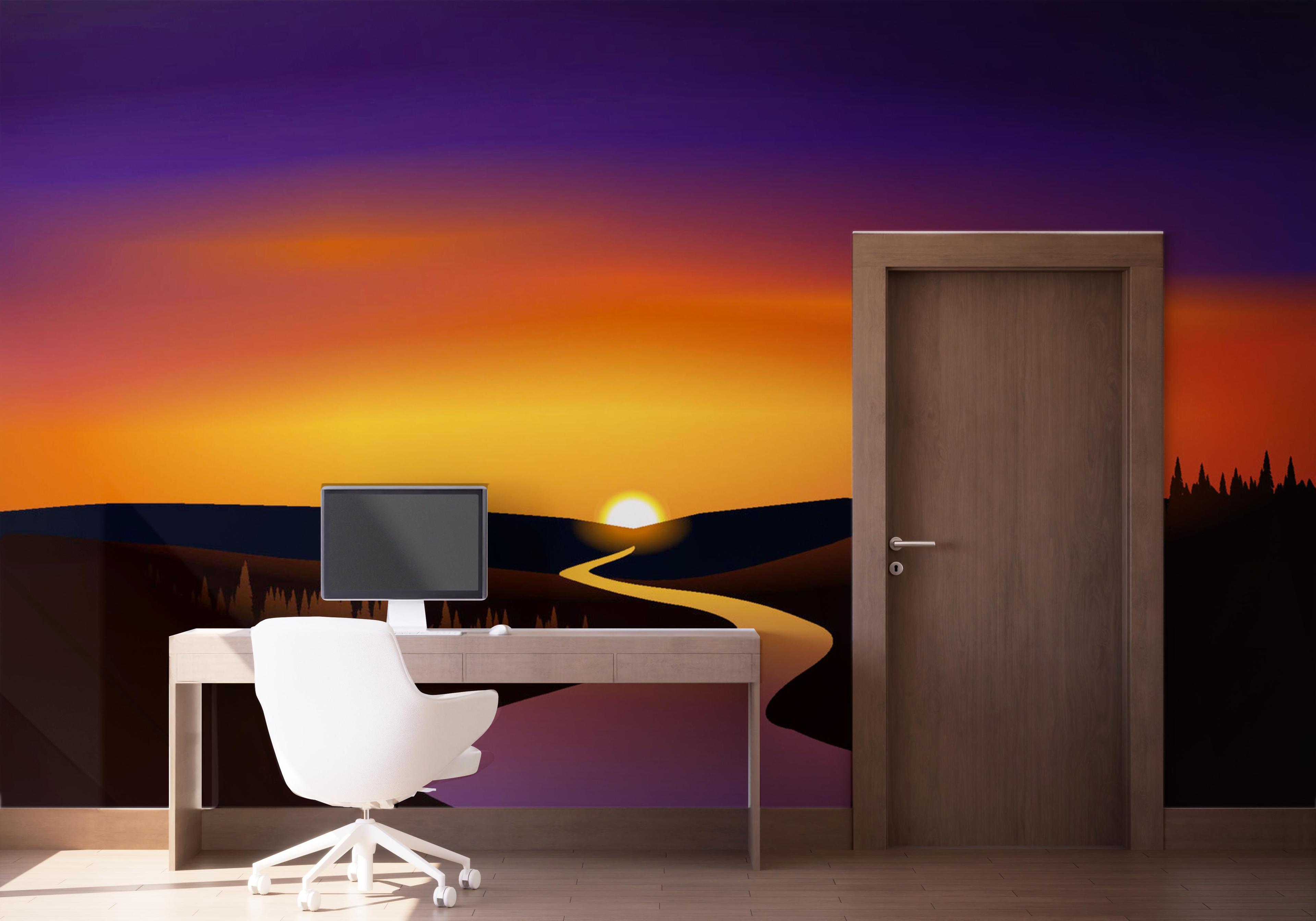 Fototapet Purple River Sunset mockup 1