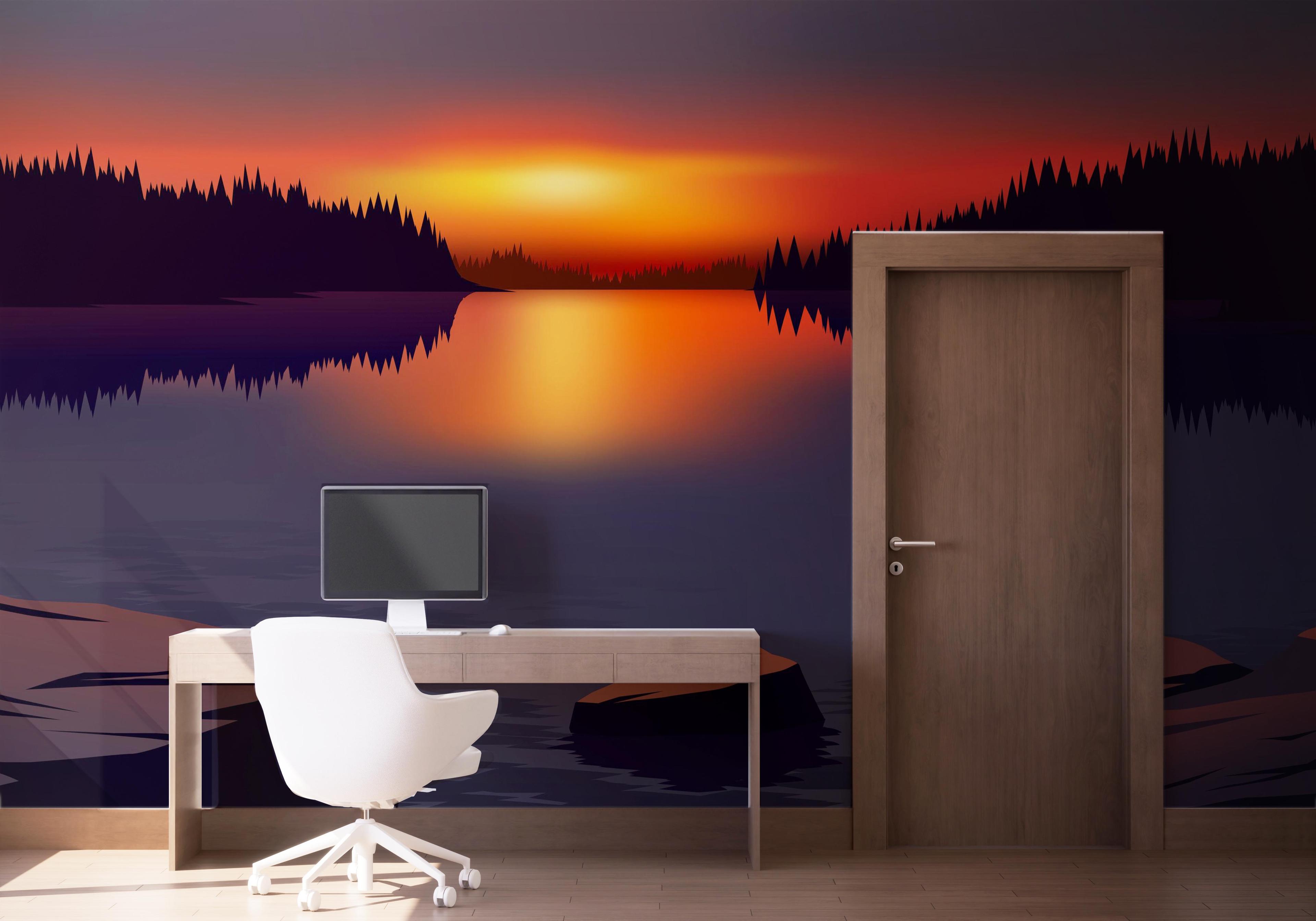 Fototapet Small Sunset Art mockup 1
