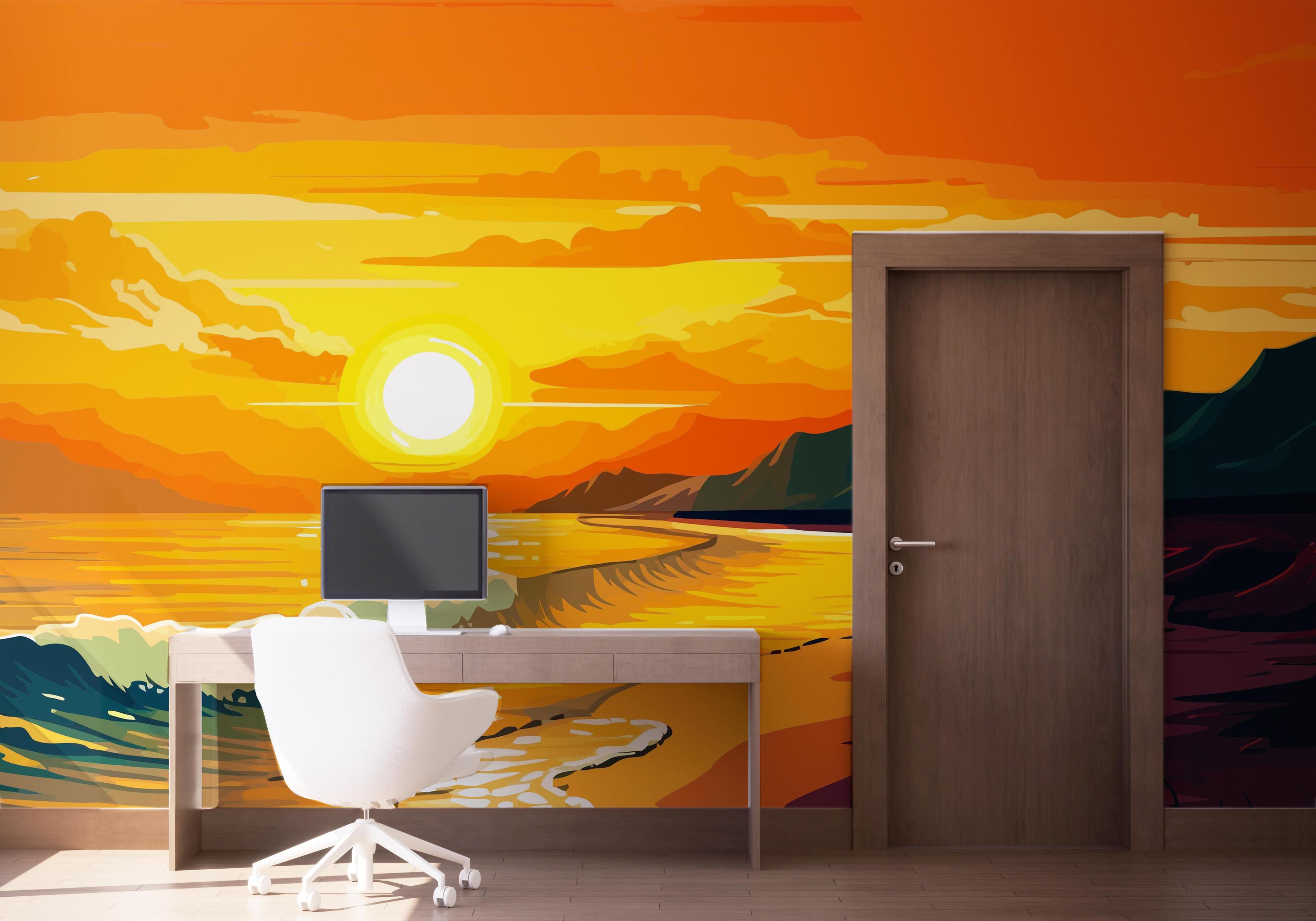 Fototapet Sunset Art Beach mockup 1