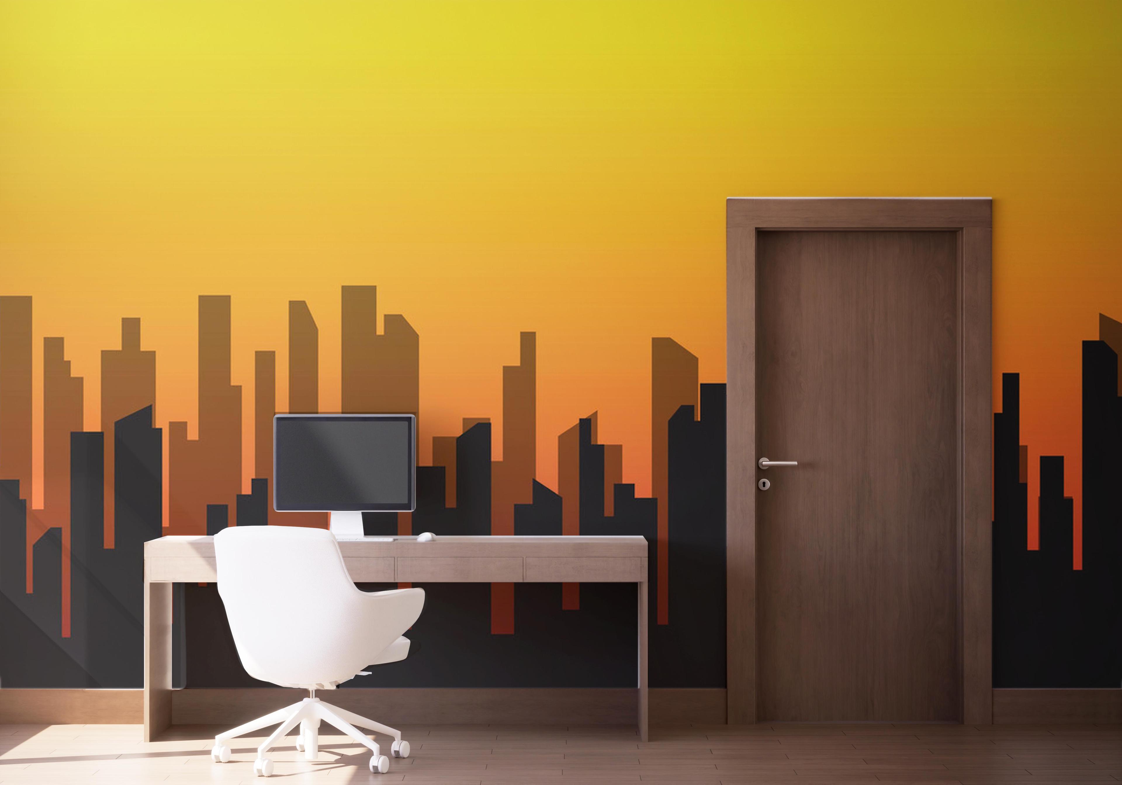 Fototapet Sunset City Shadow mockup 1