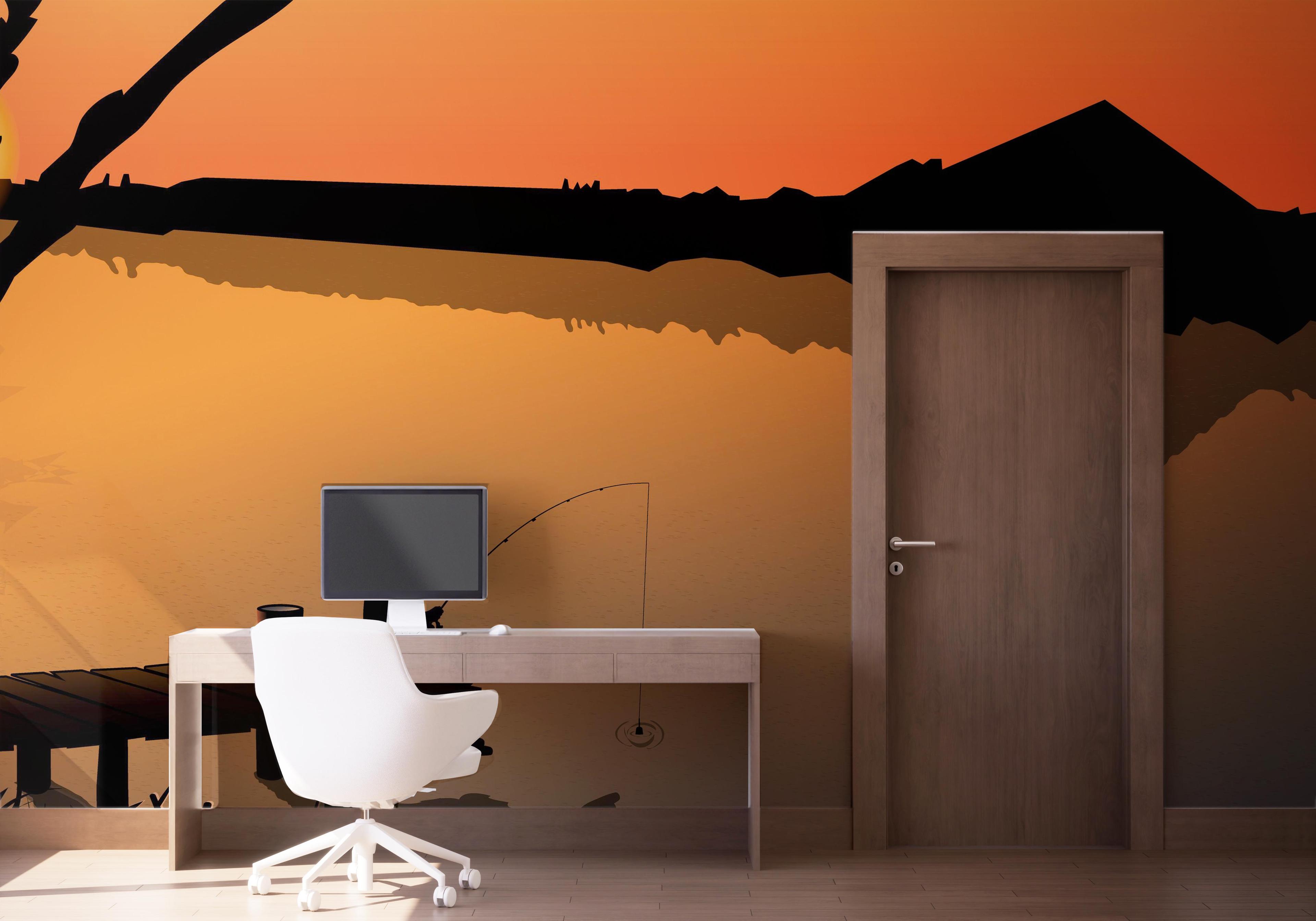 Fototapet Sunset Fisherman mockup 1