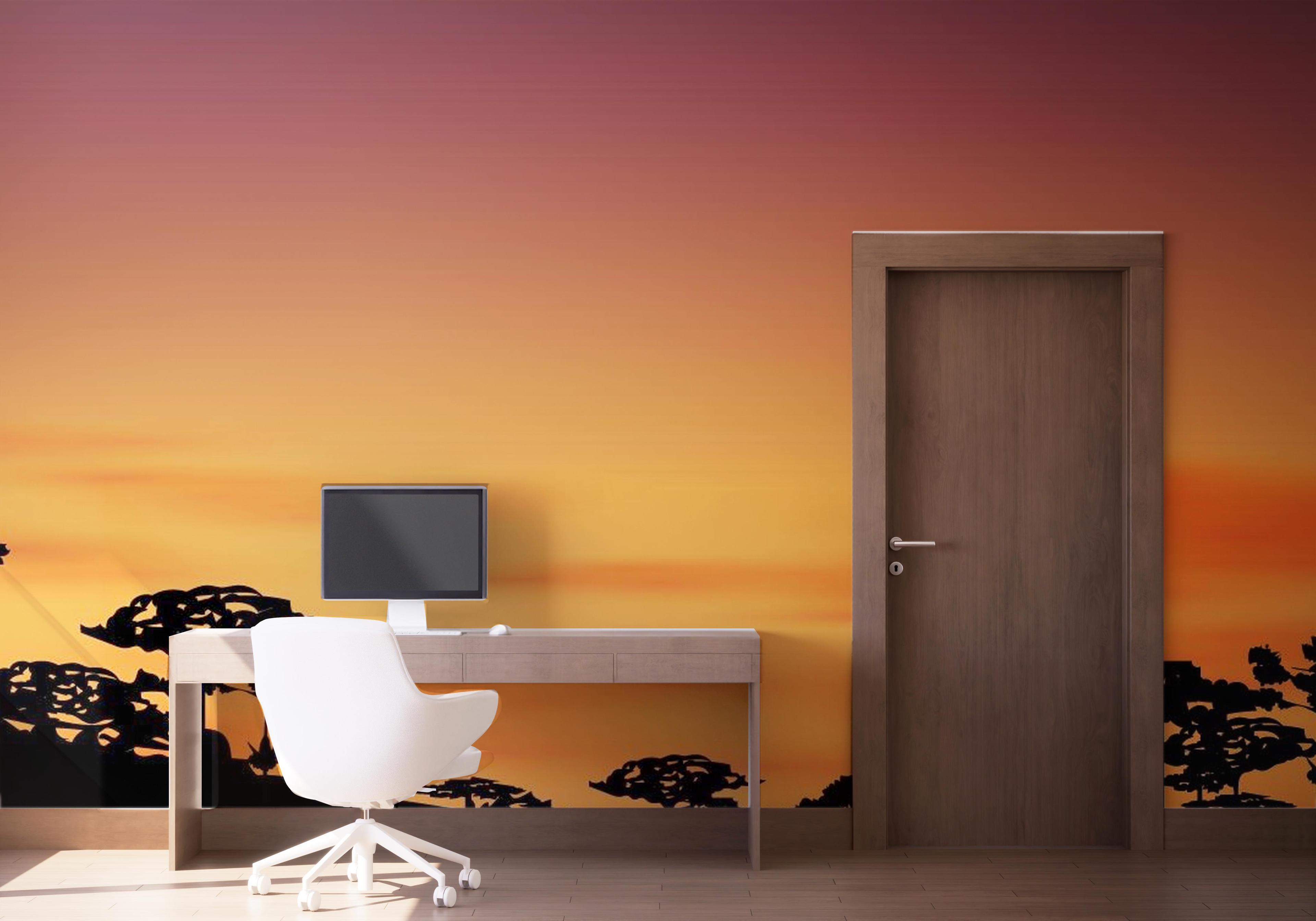 Fototapet Sunset Tree Hill mockup 1