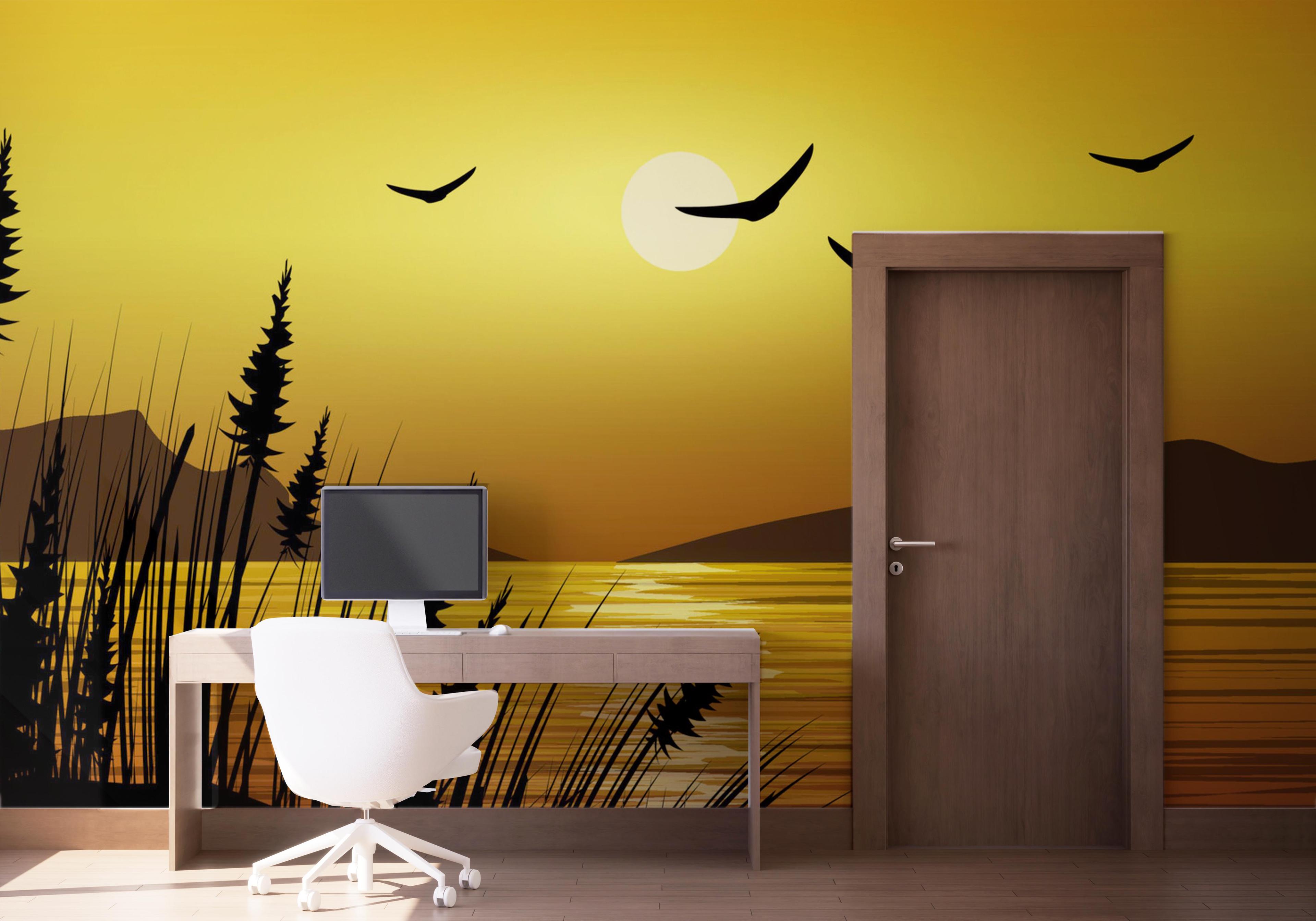 Fototapet Yellow Sky Plant mockup 1