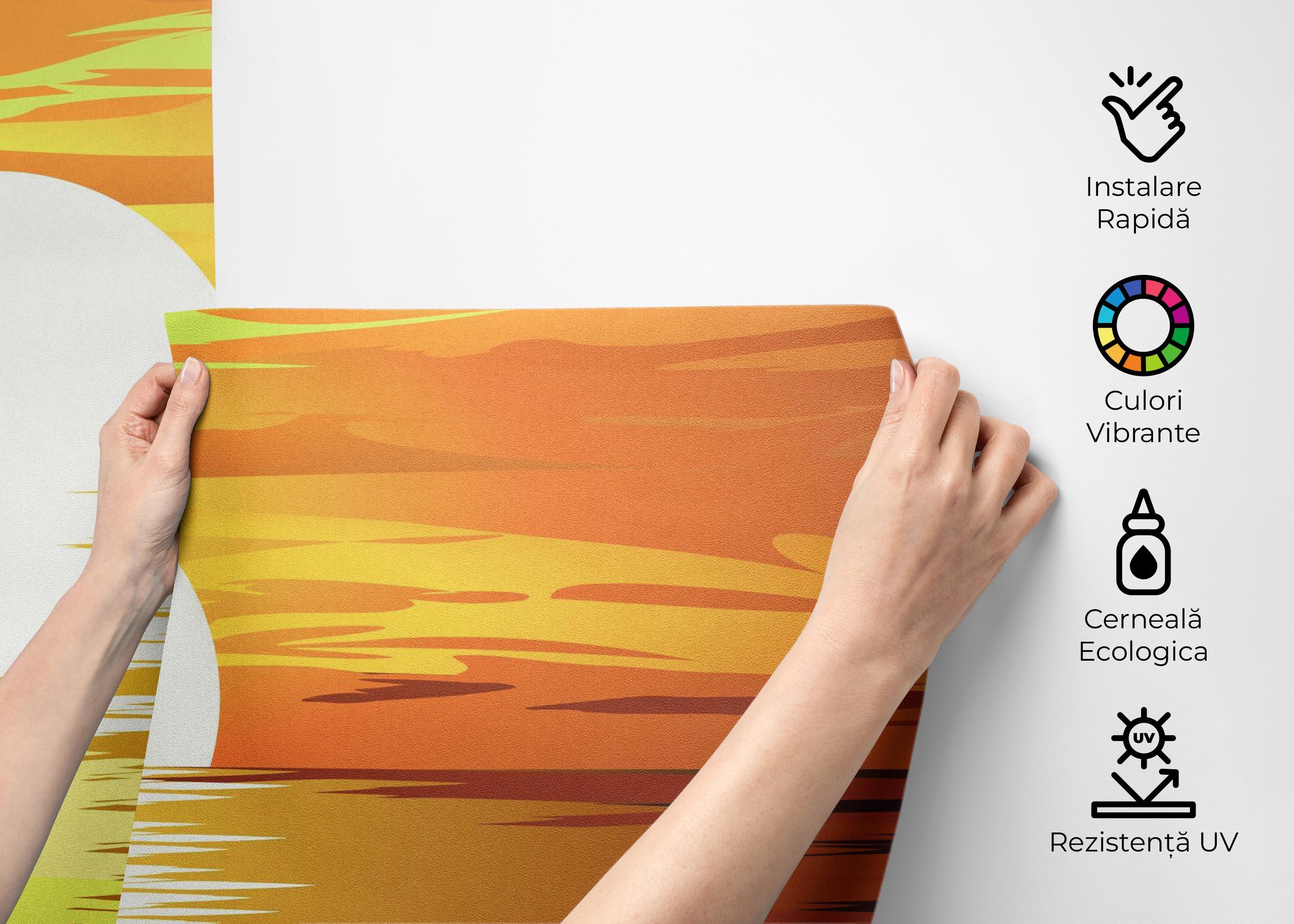 Fototapet Brown Sunset Ocean mockup 2