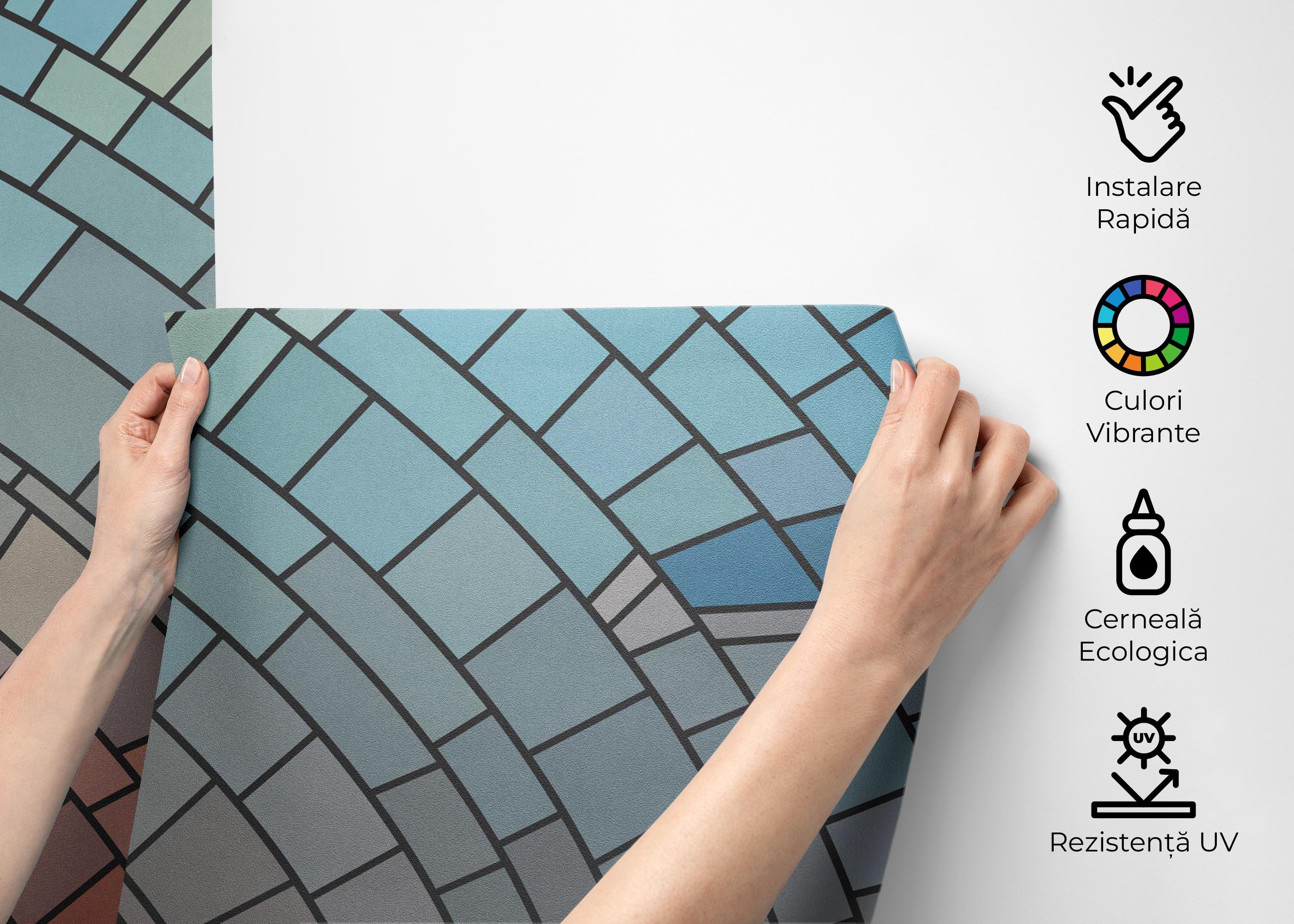 Fototapet Circle Glass Sunset mockup 2