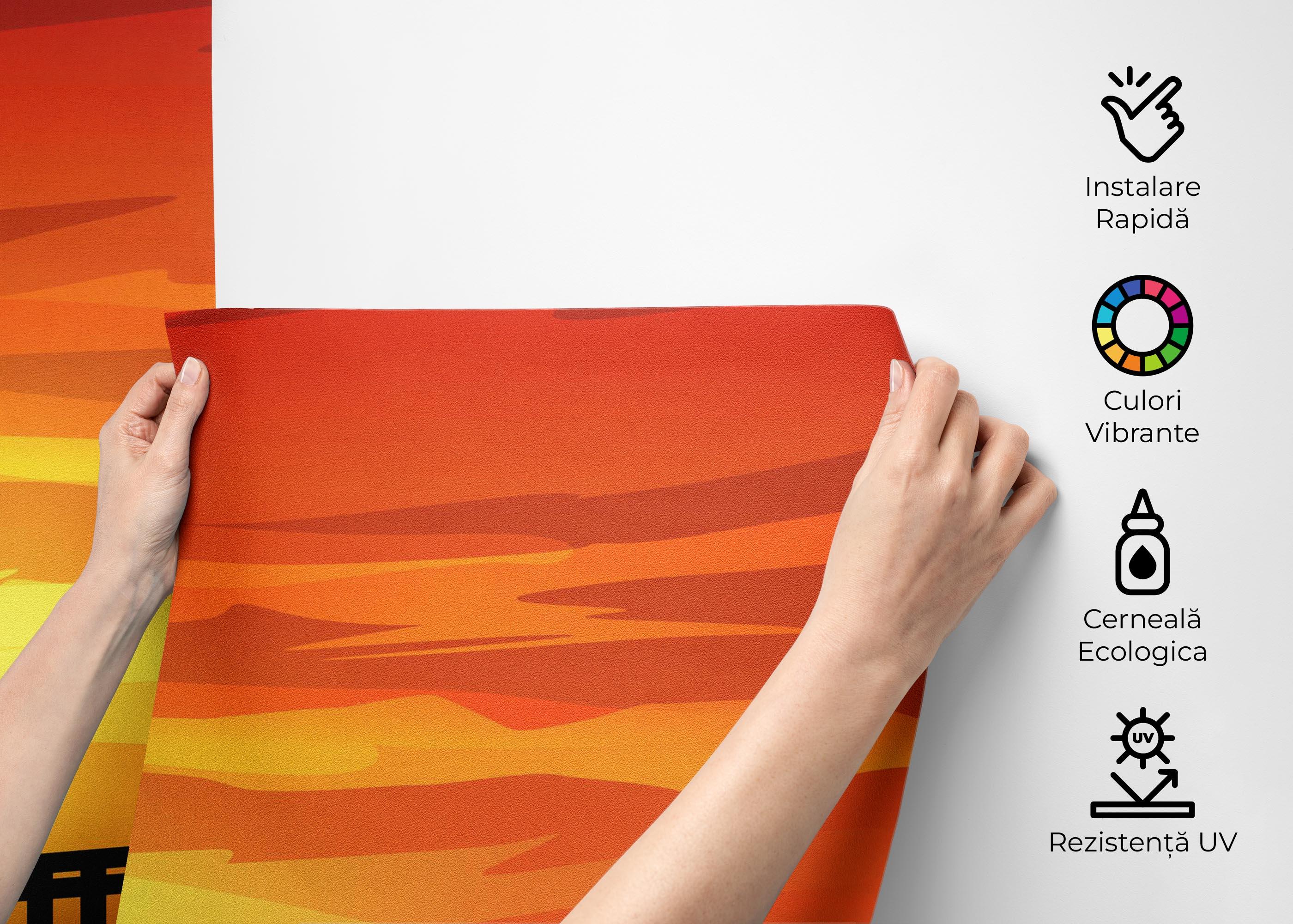 Fototapet Red Sunset Bridge mockup 2