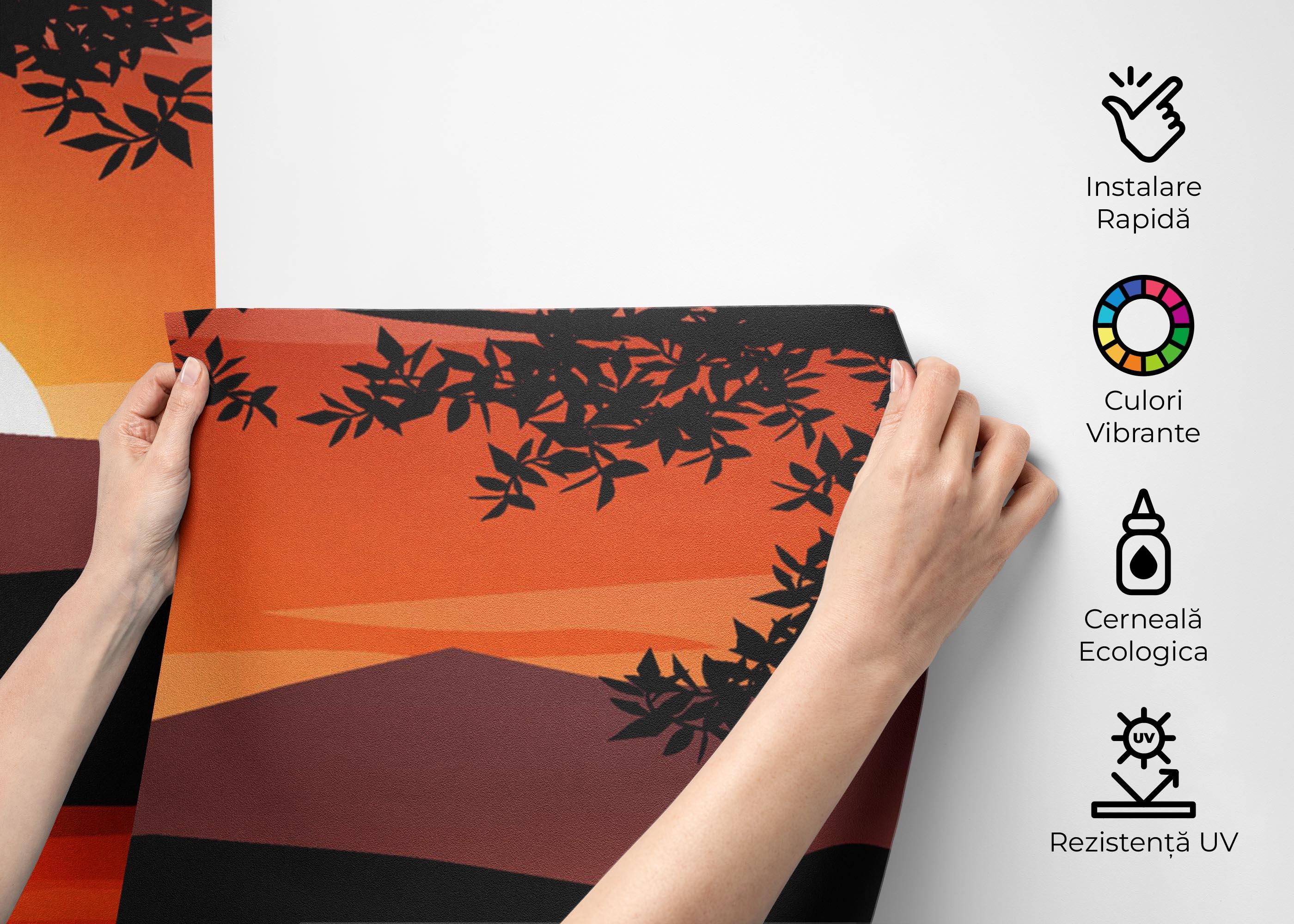 Fototapet Red Sunset Hill mockup 2