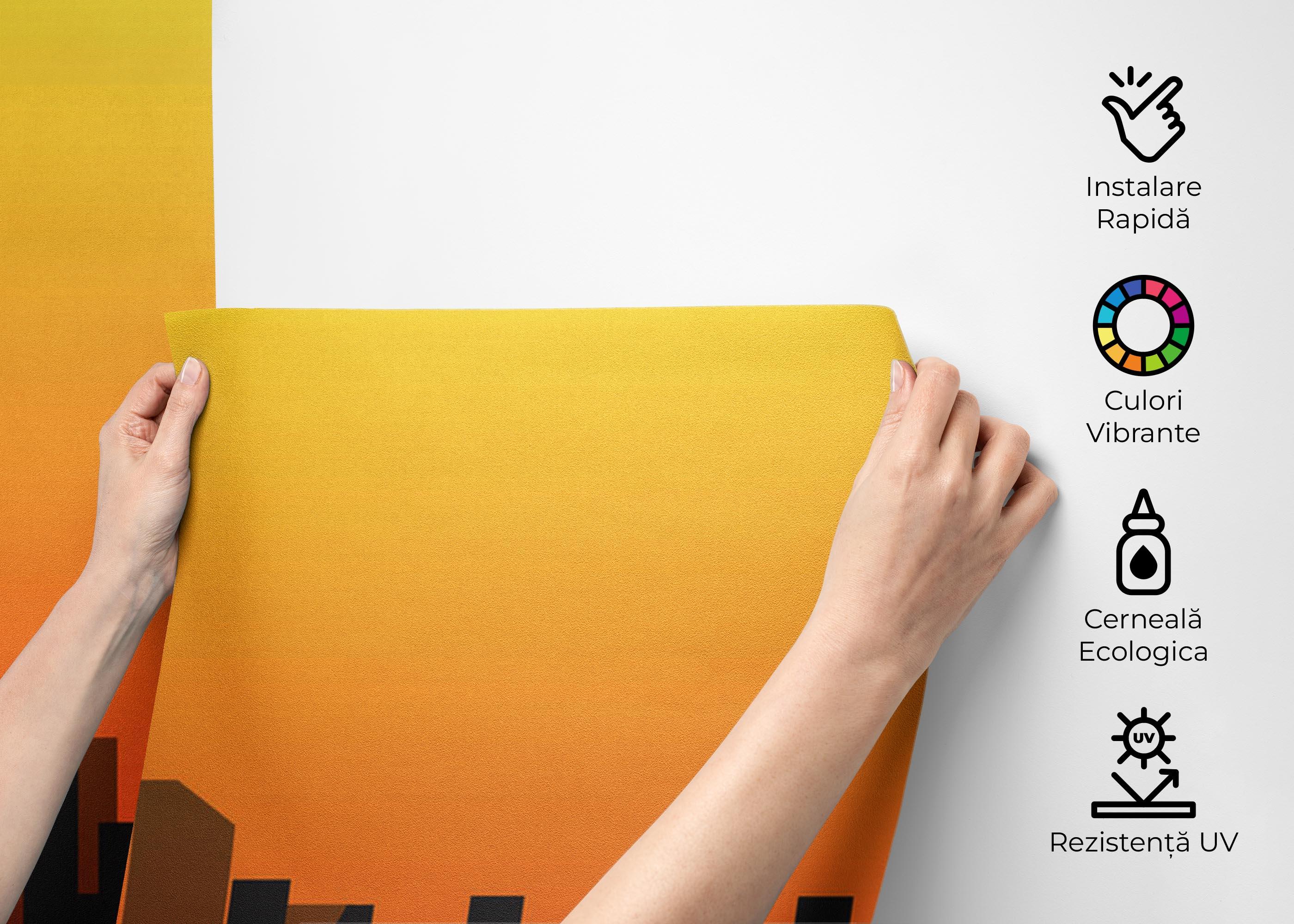 Fototapet Sunset City Shadow mockup 2