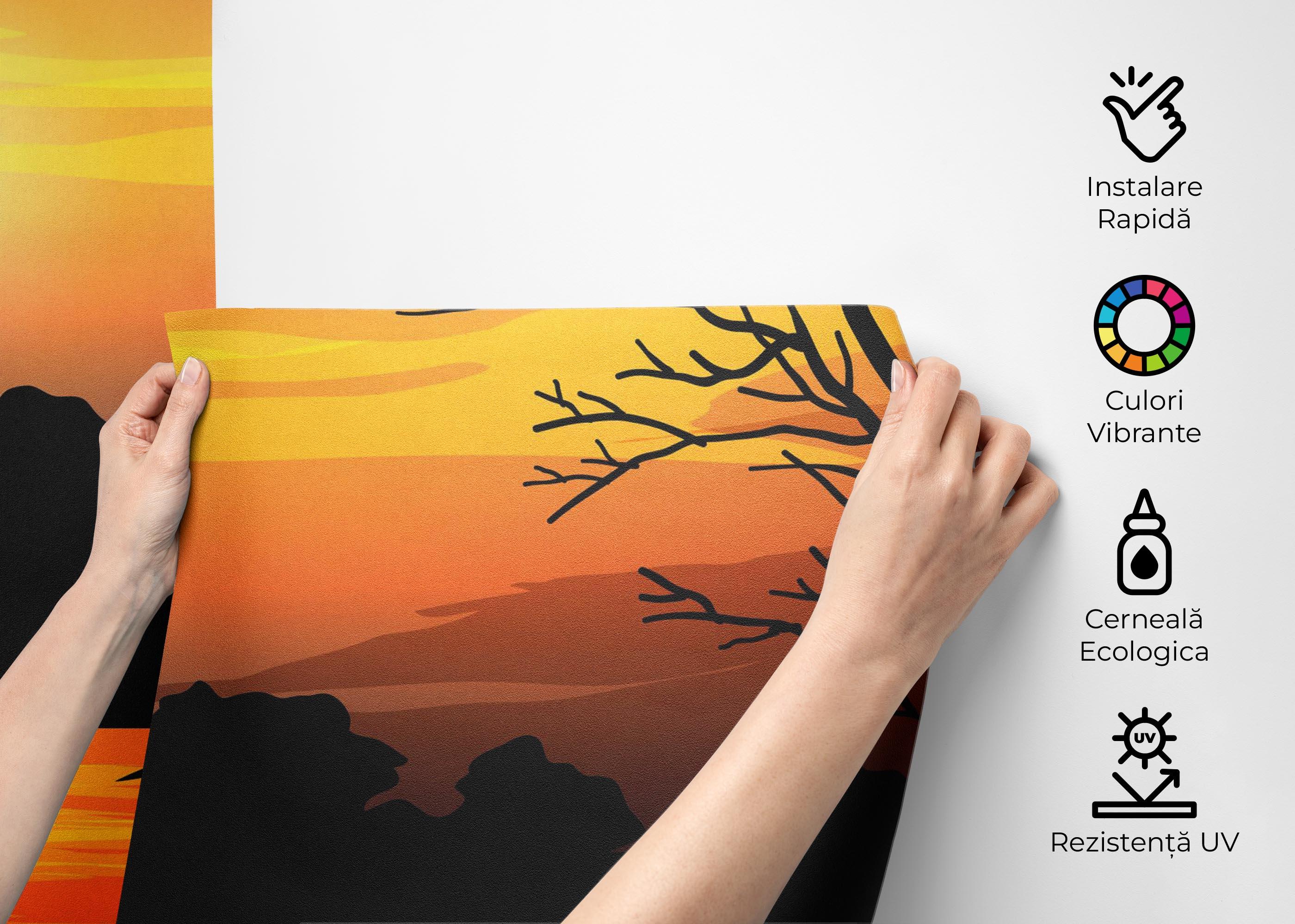 Fototapet Sunset Land Bird mockup 2