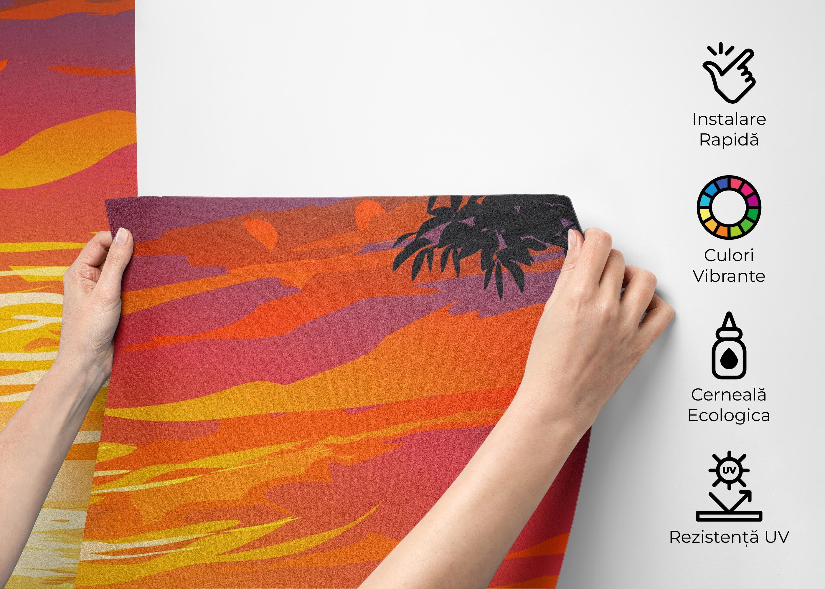 Fototapet Sunset Orange Cloud mockup 2