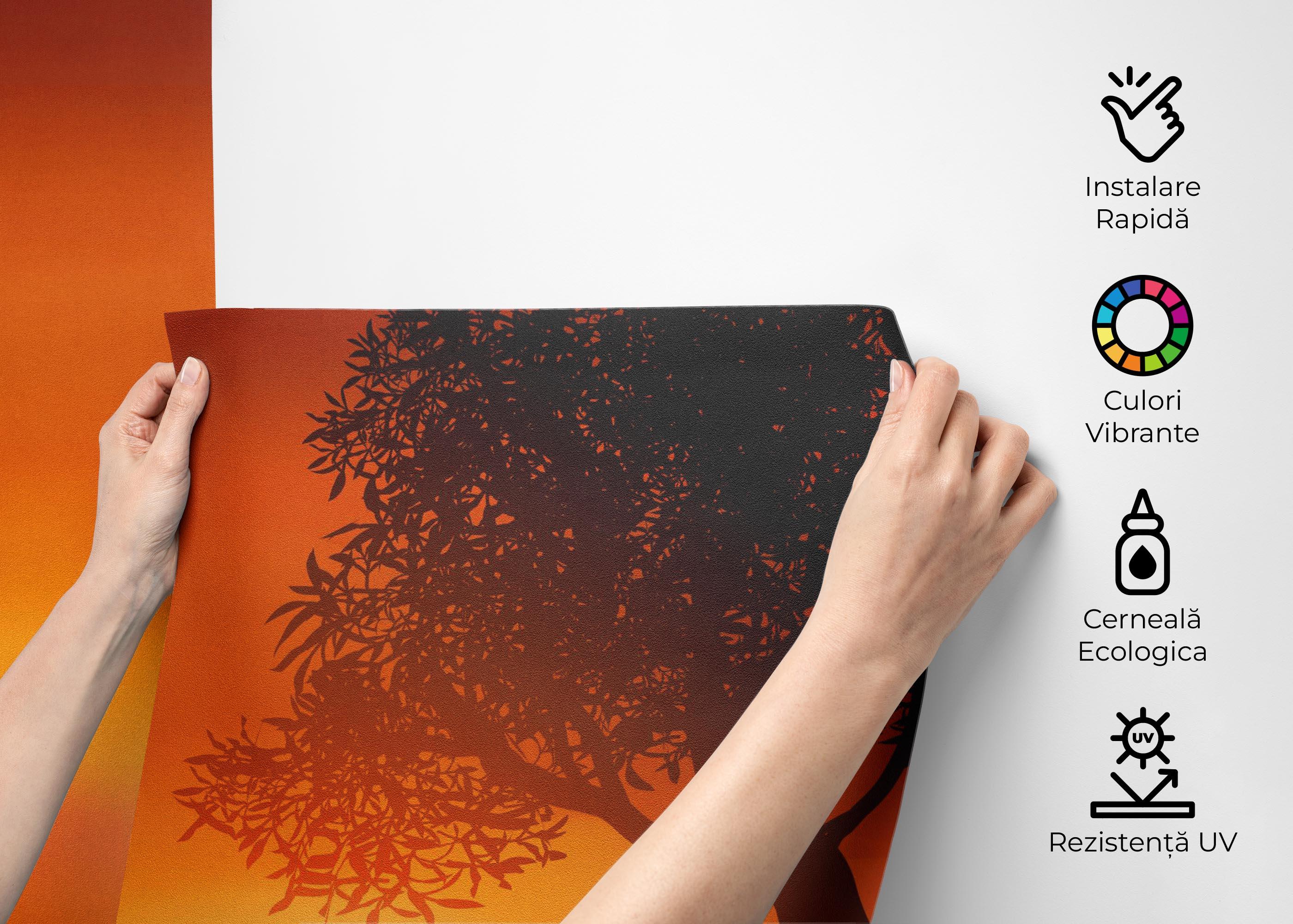 Fototapet Sunset Red Glow mockup 2