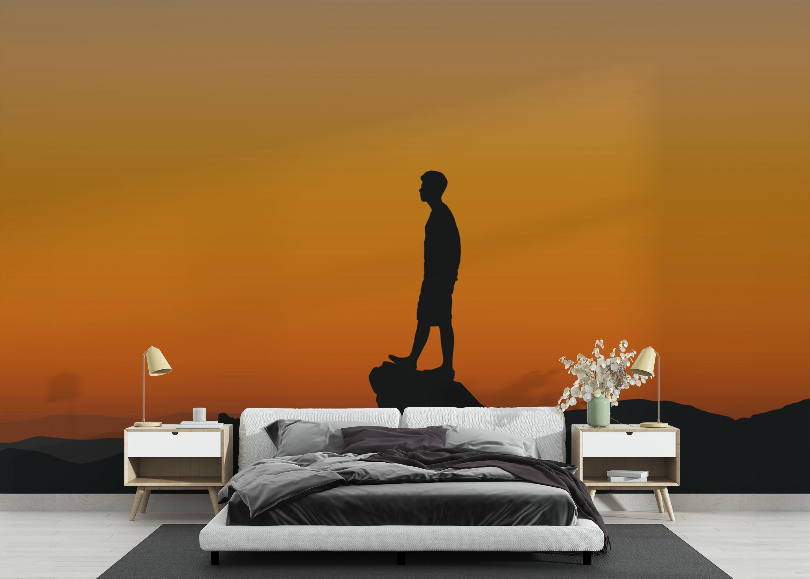 Fototapet Man Shilouette mockup 3