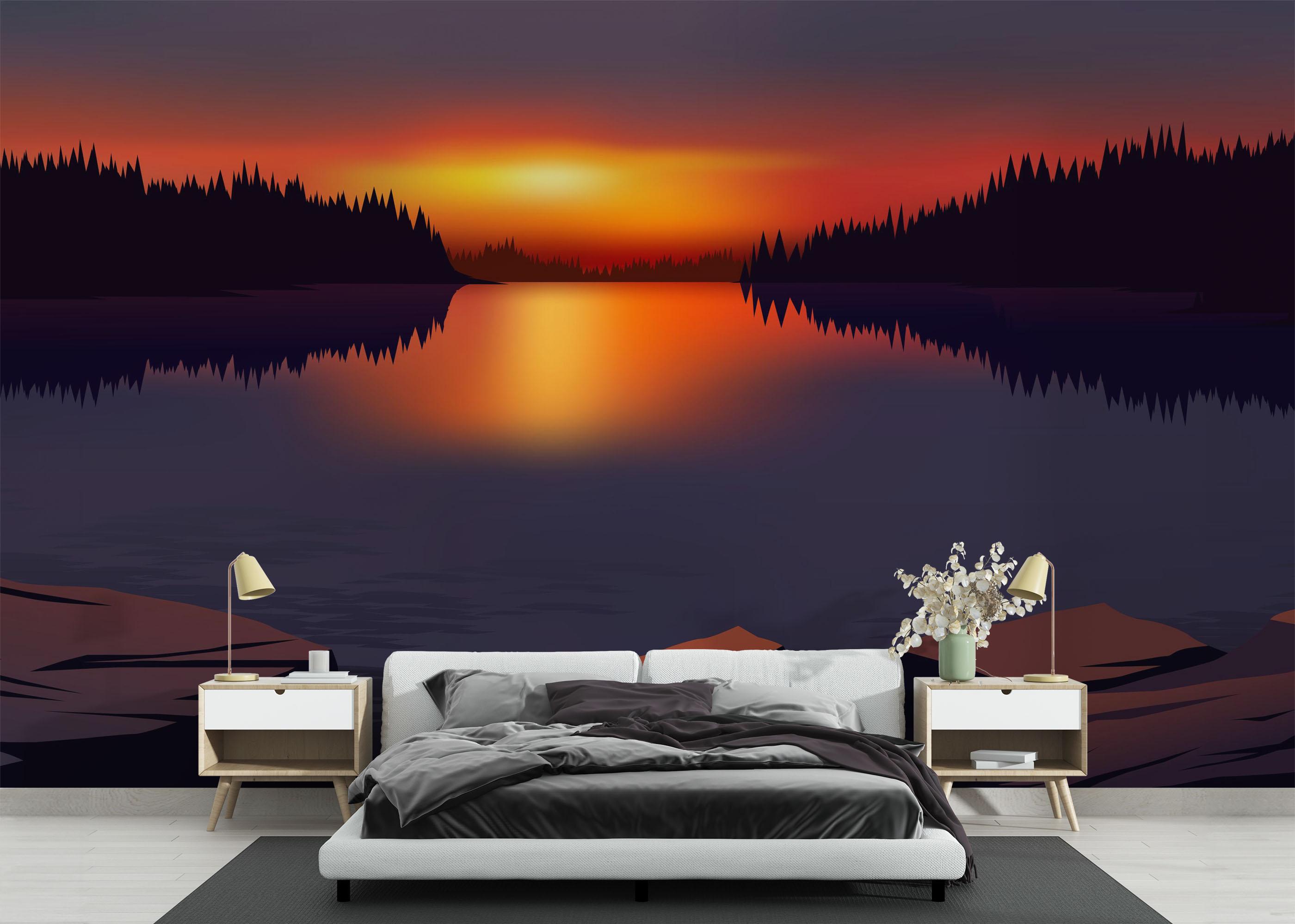 Fototapet Small Sunset Art mockup 3