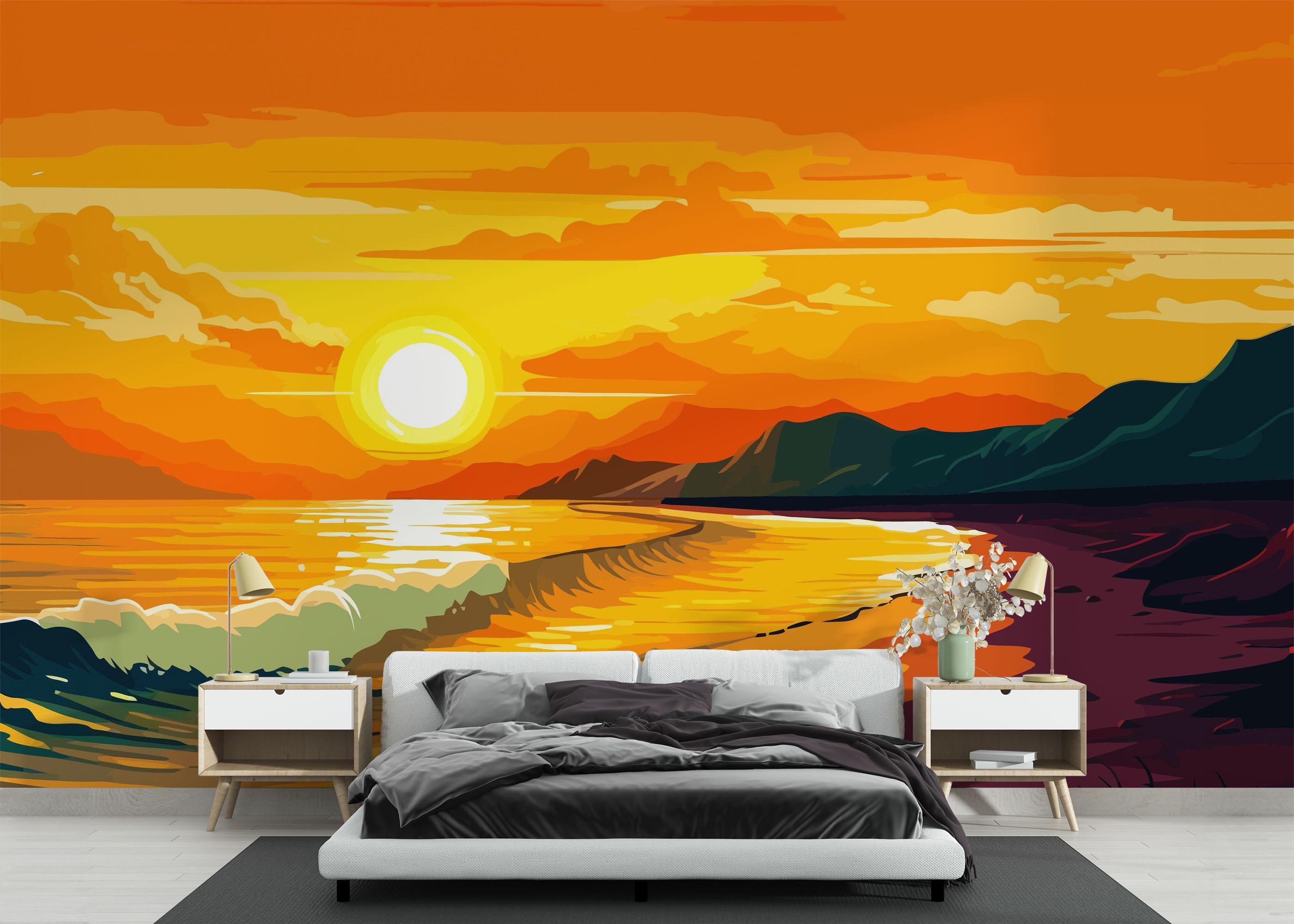 Fototapet Sunset Art Beach mockup 3