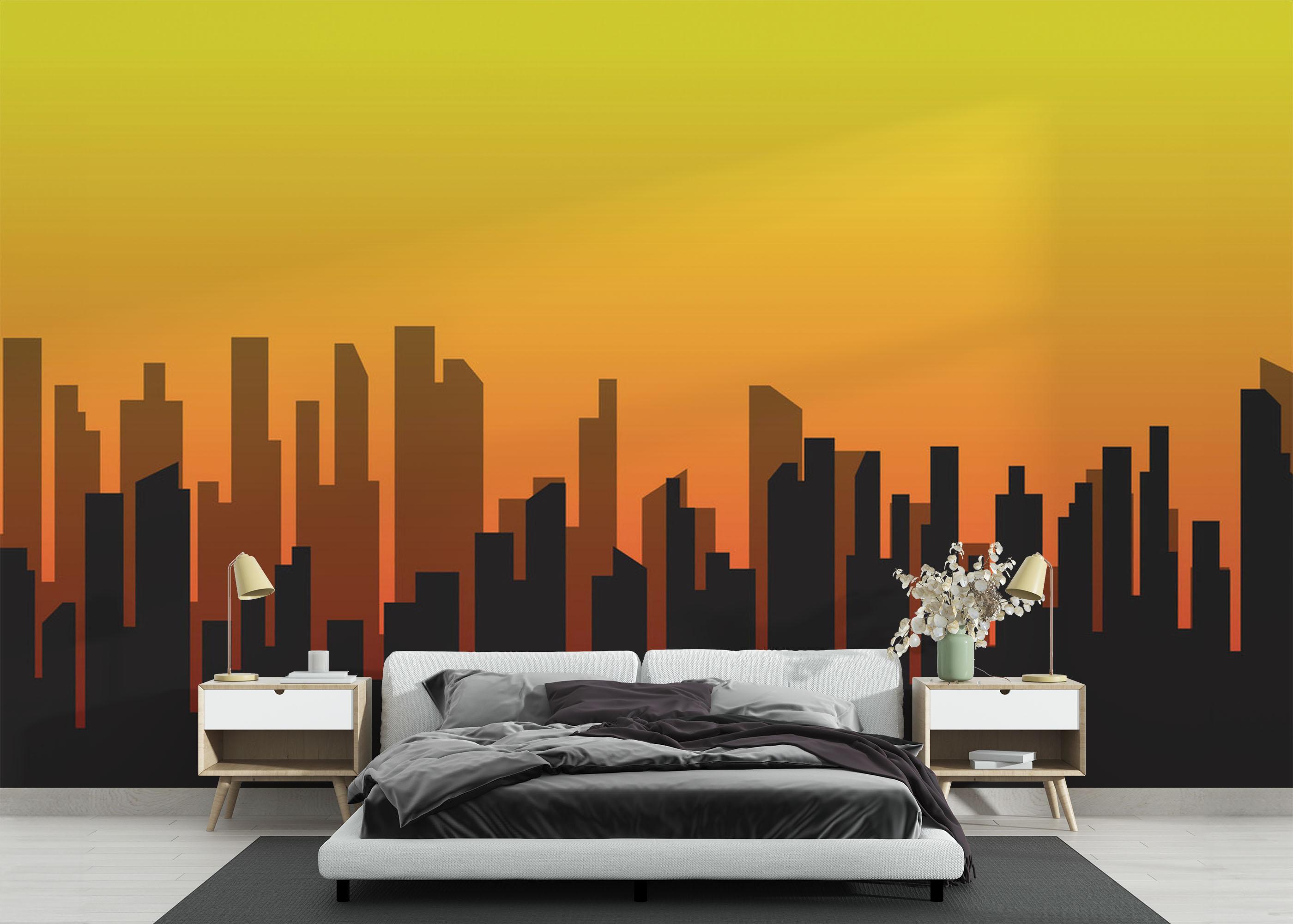 Fototapet Sunset City Shadow mockup 3