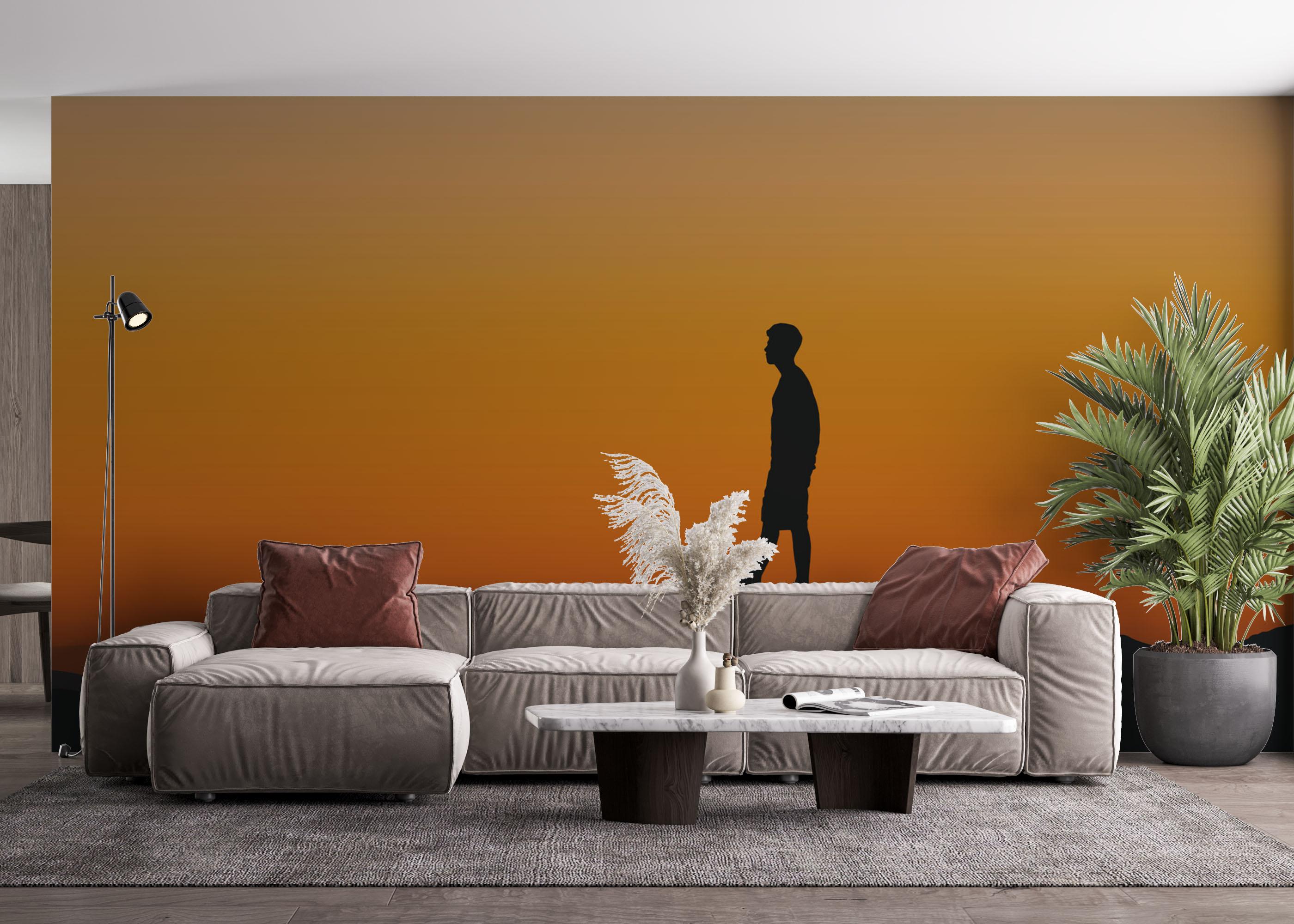 Fototapet Man Shilouette mockup 4