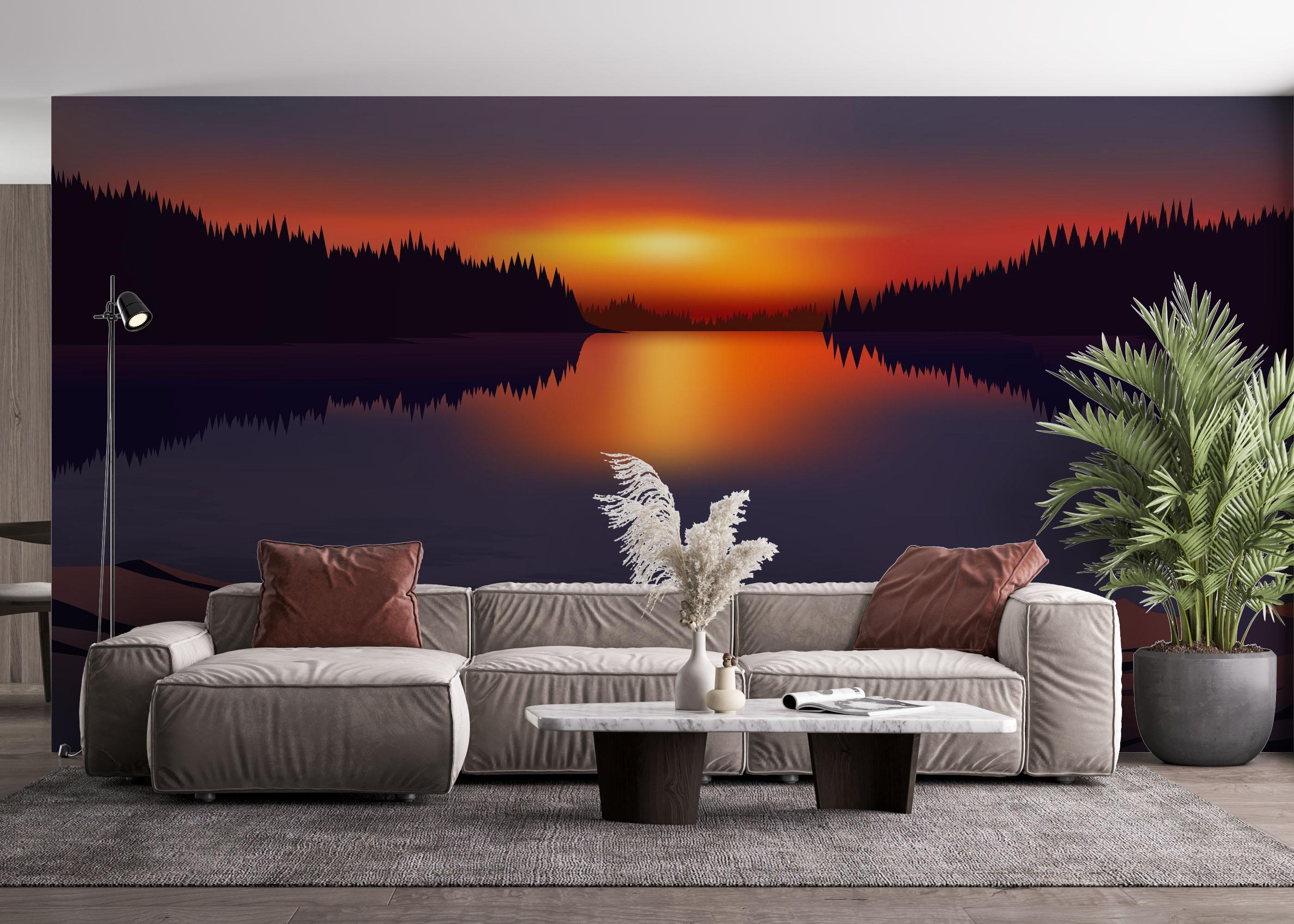 Fototapet Small Sunset Art mockup 4