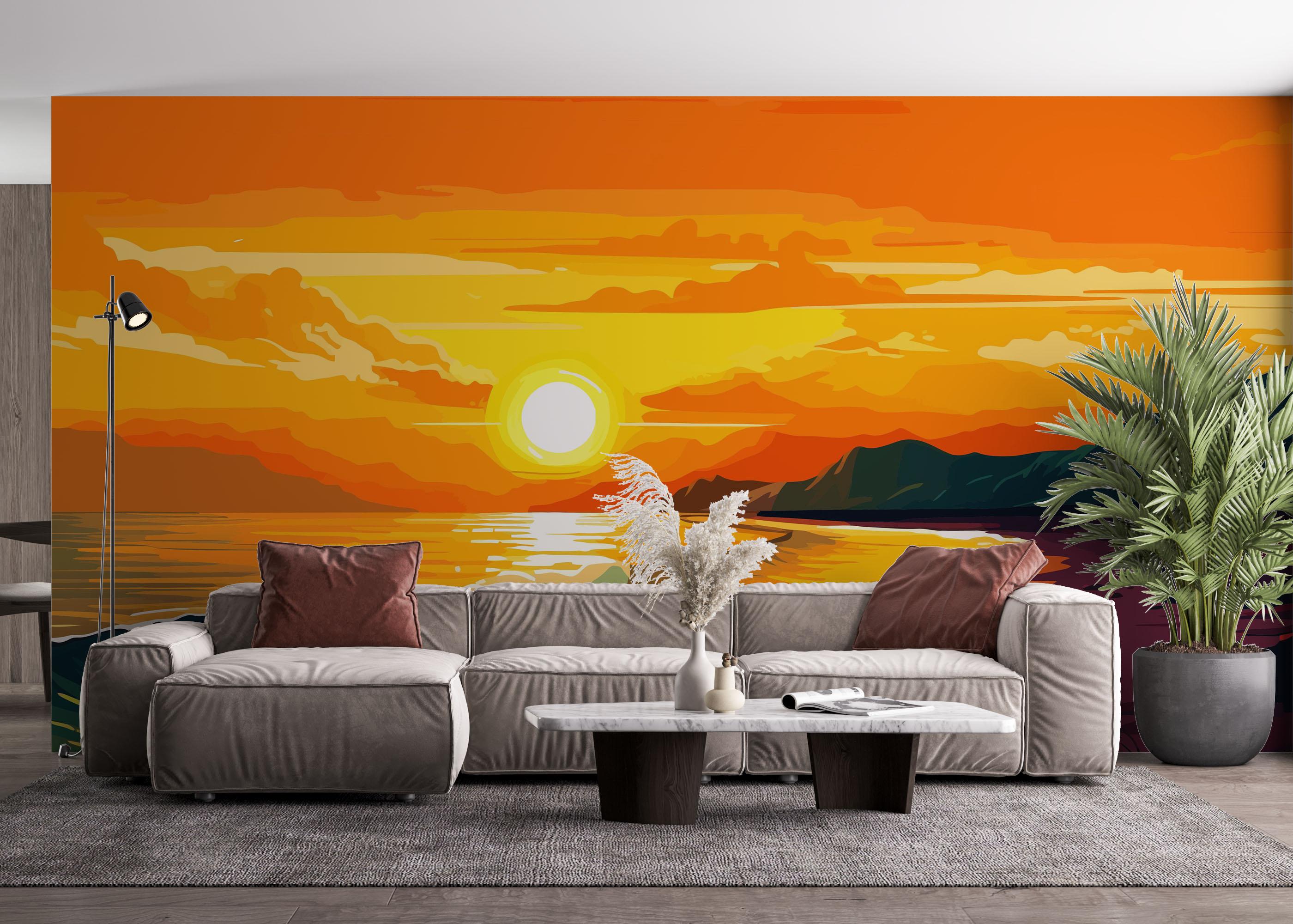 Fototapet Sunset Art Beach mockup 4
