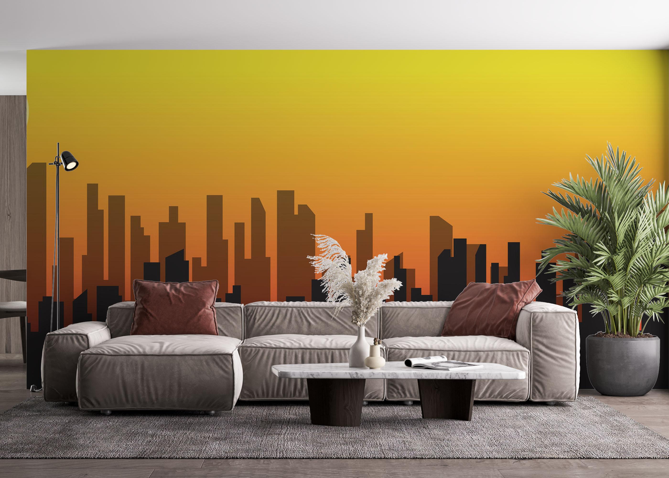 Fototapet Sunset City Shadow mockup 4