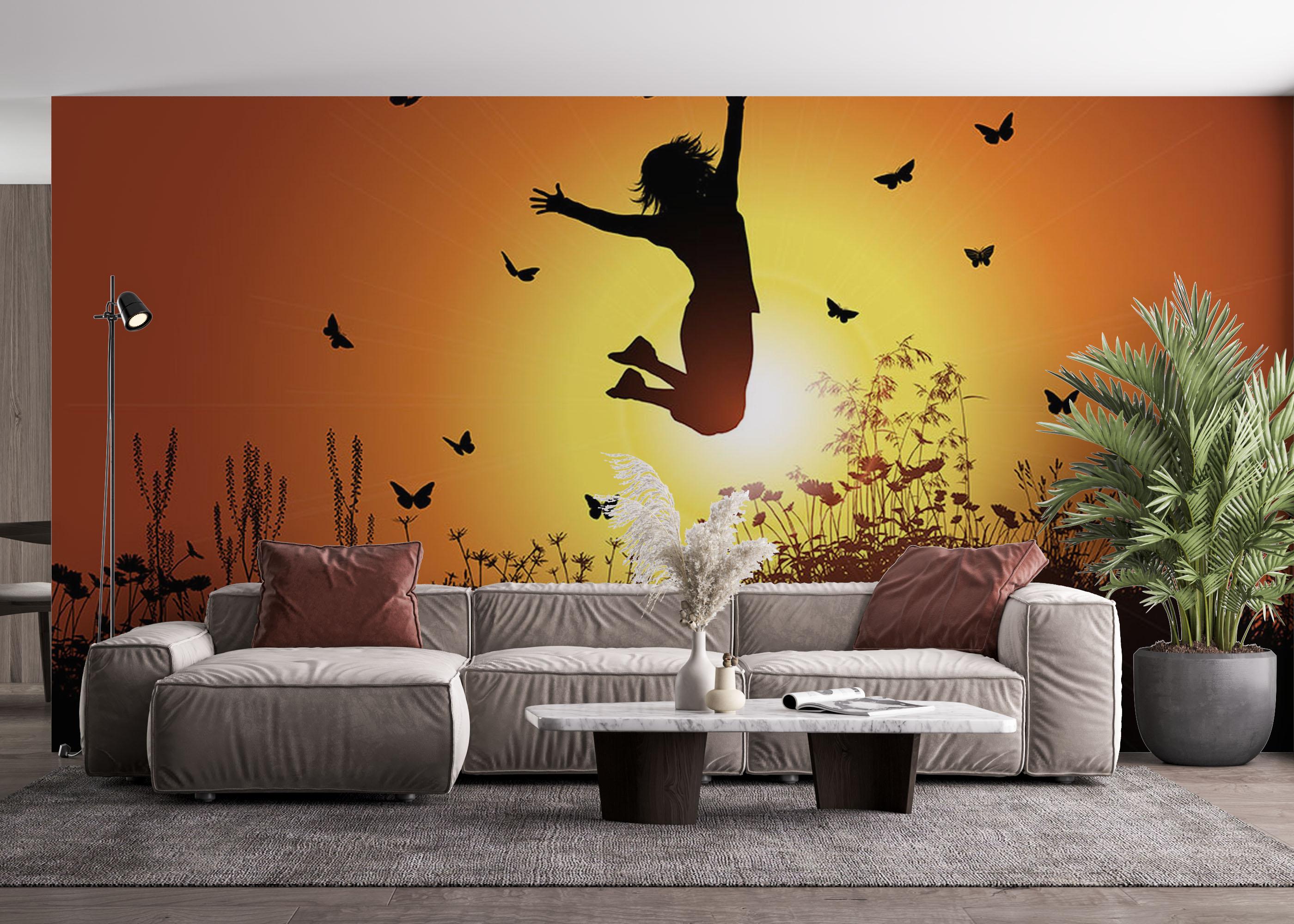 Fototapet Sunset Jump mockup 4