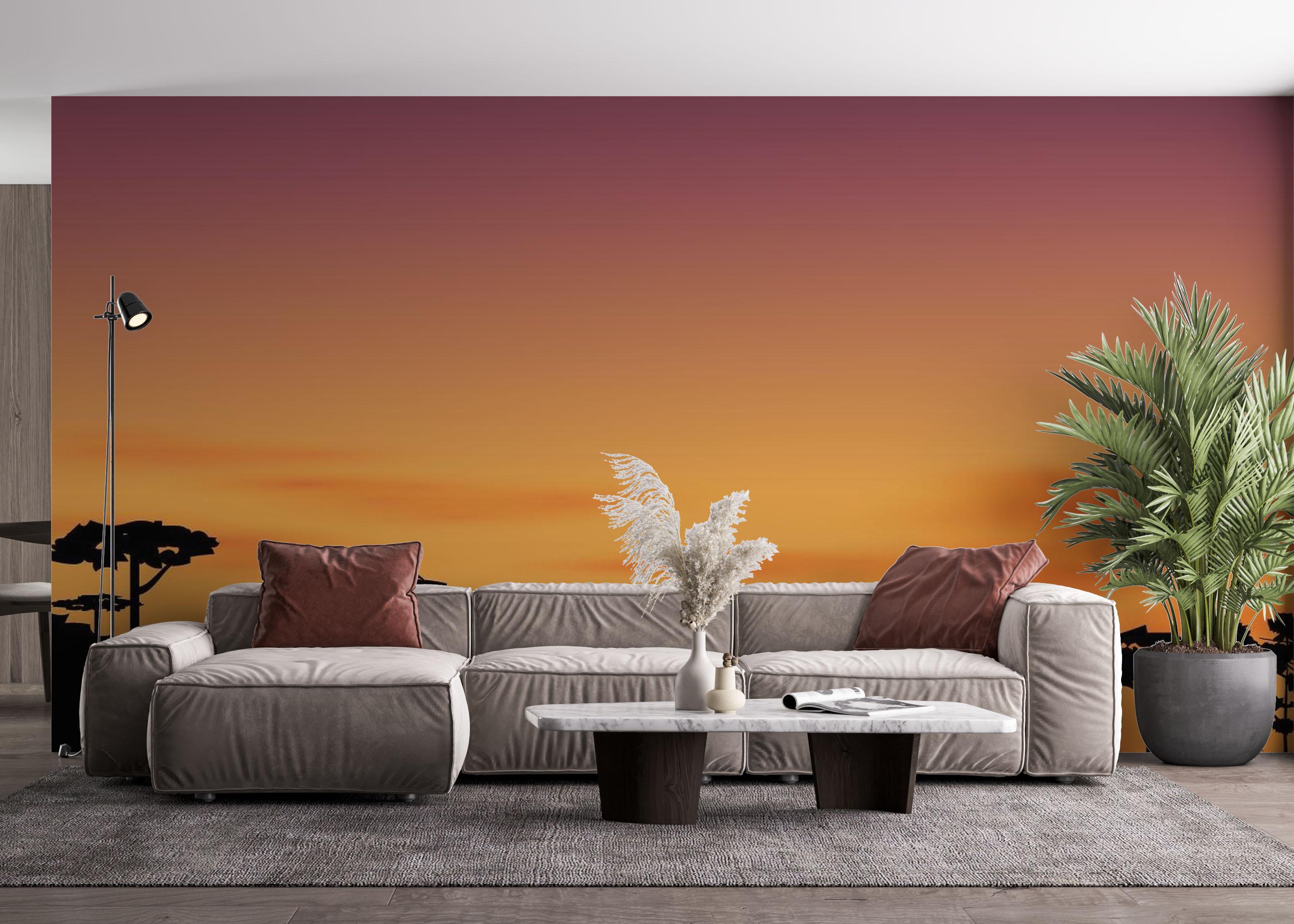 Fototapet Sunset Tree Hill mockup 4