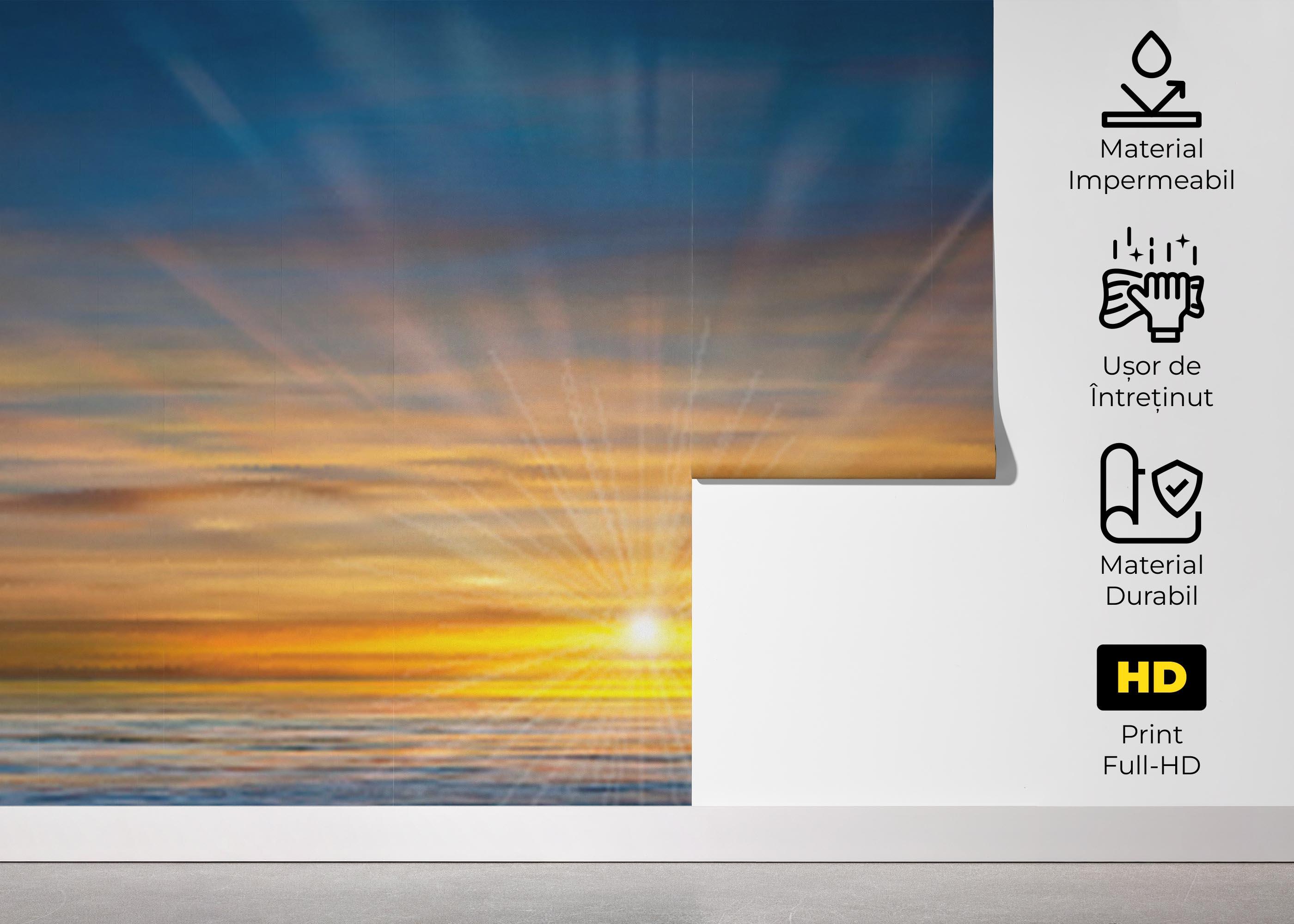 Fototapet Blue Sunset Ocean mockup 5