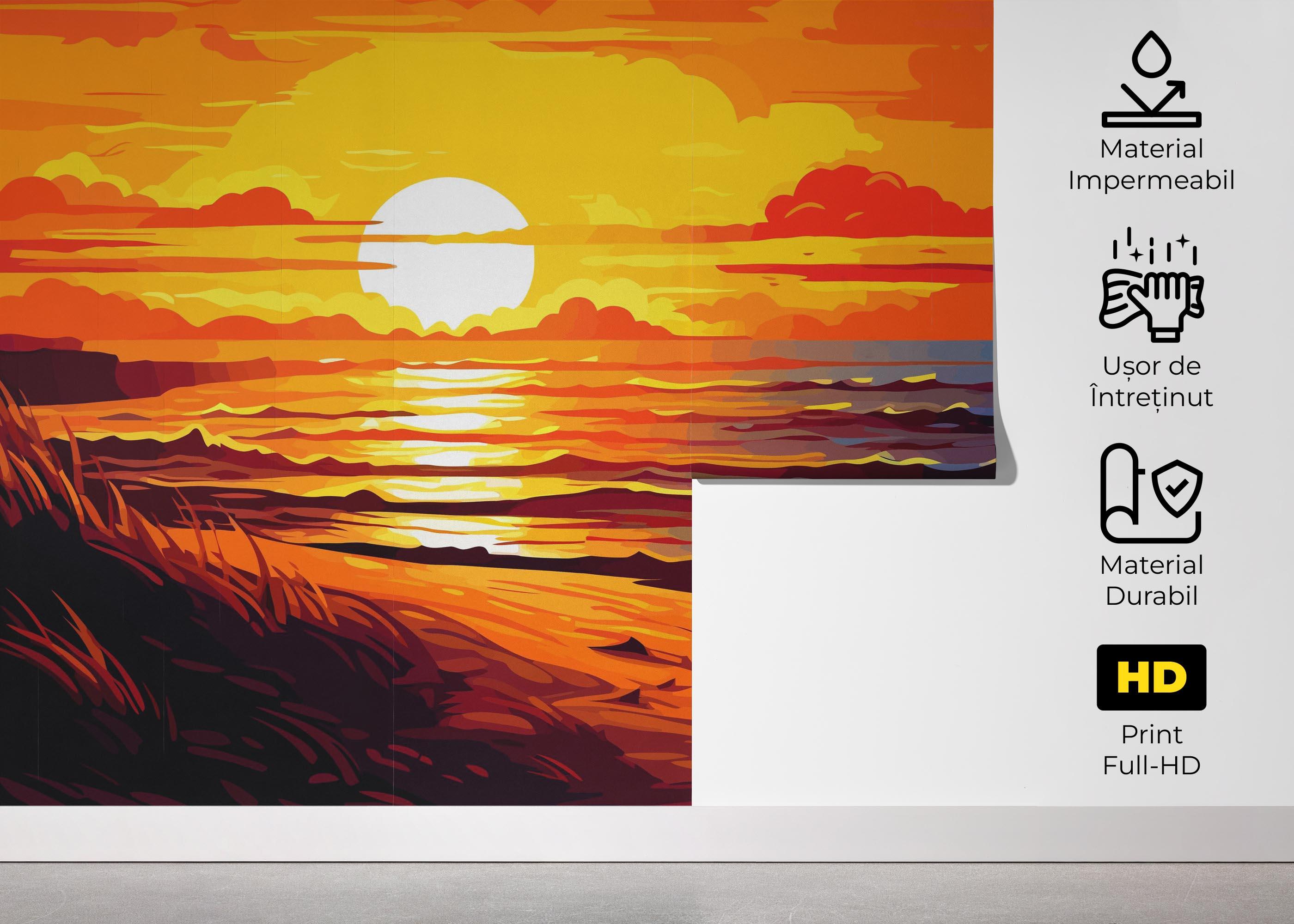 Fototapet Nice Sunset Cartoon mockup 5