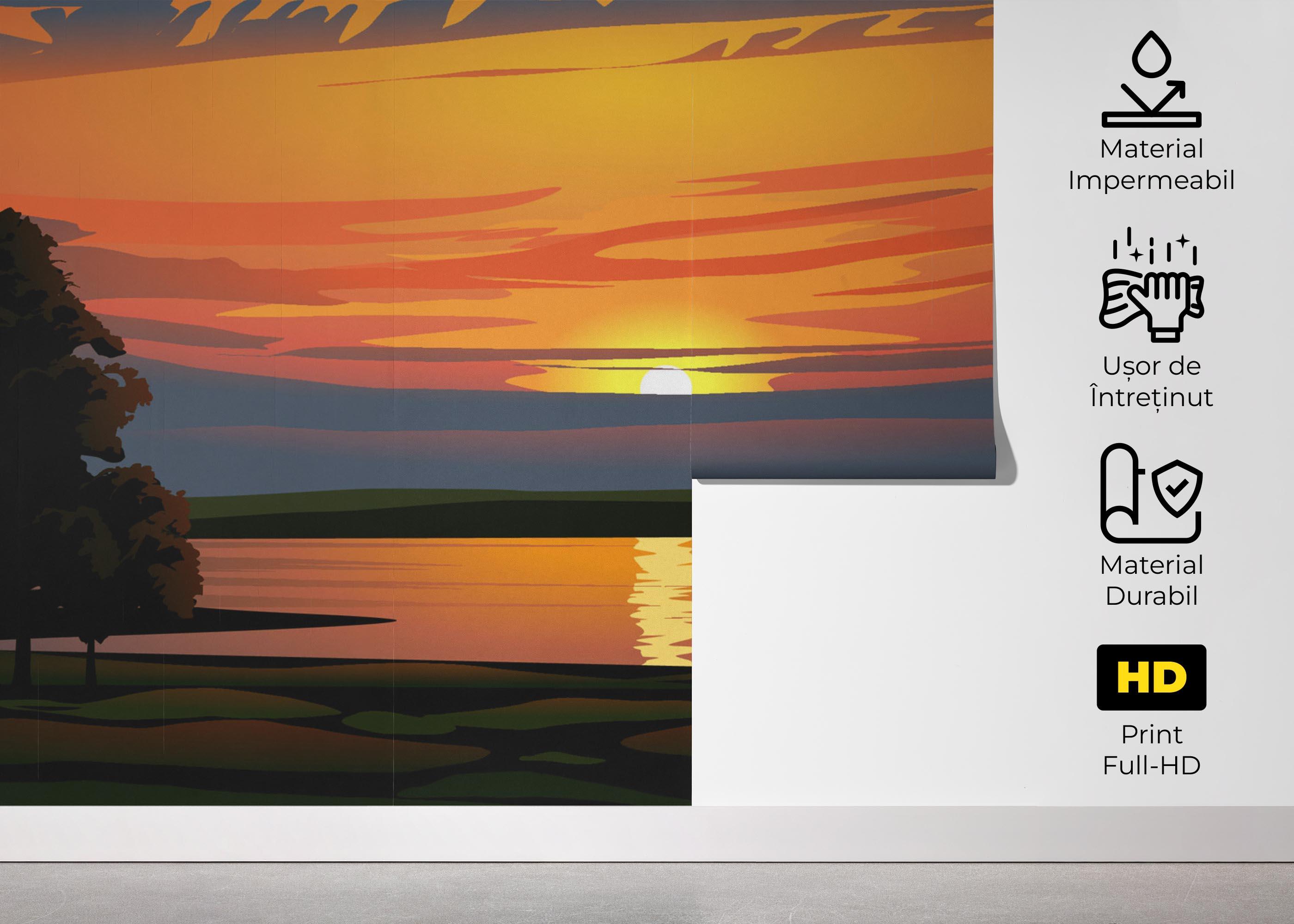 Fototapet Sunrise Green Tree mockup 5