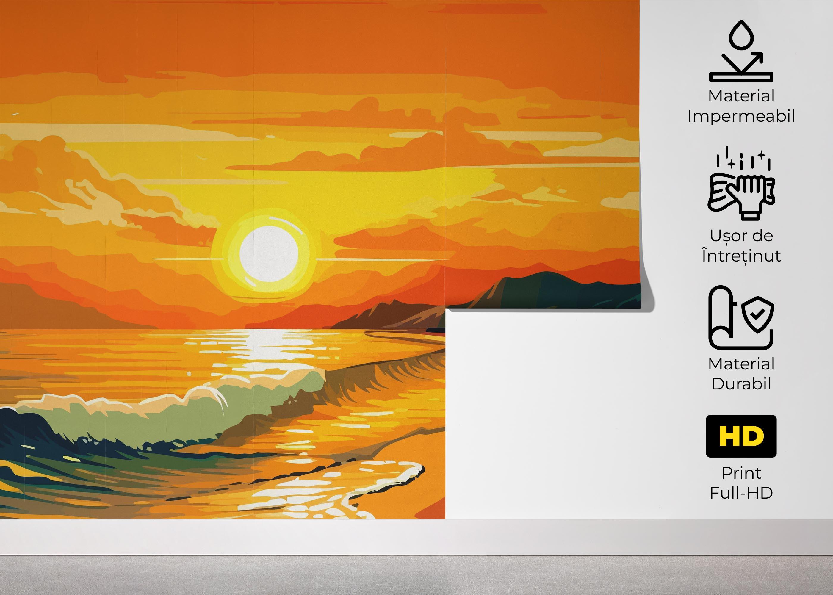 Fototapet Sunset Art Beach mockup 5