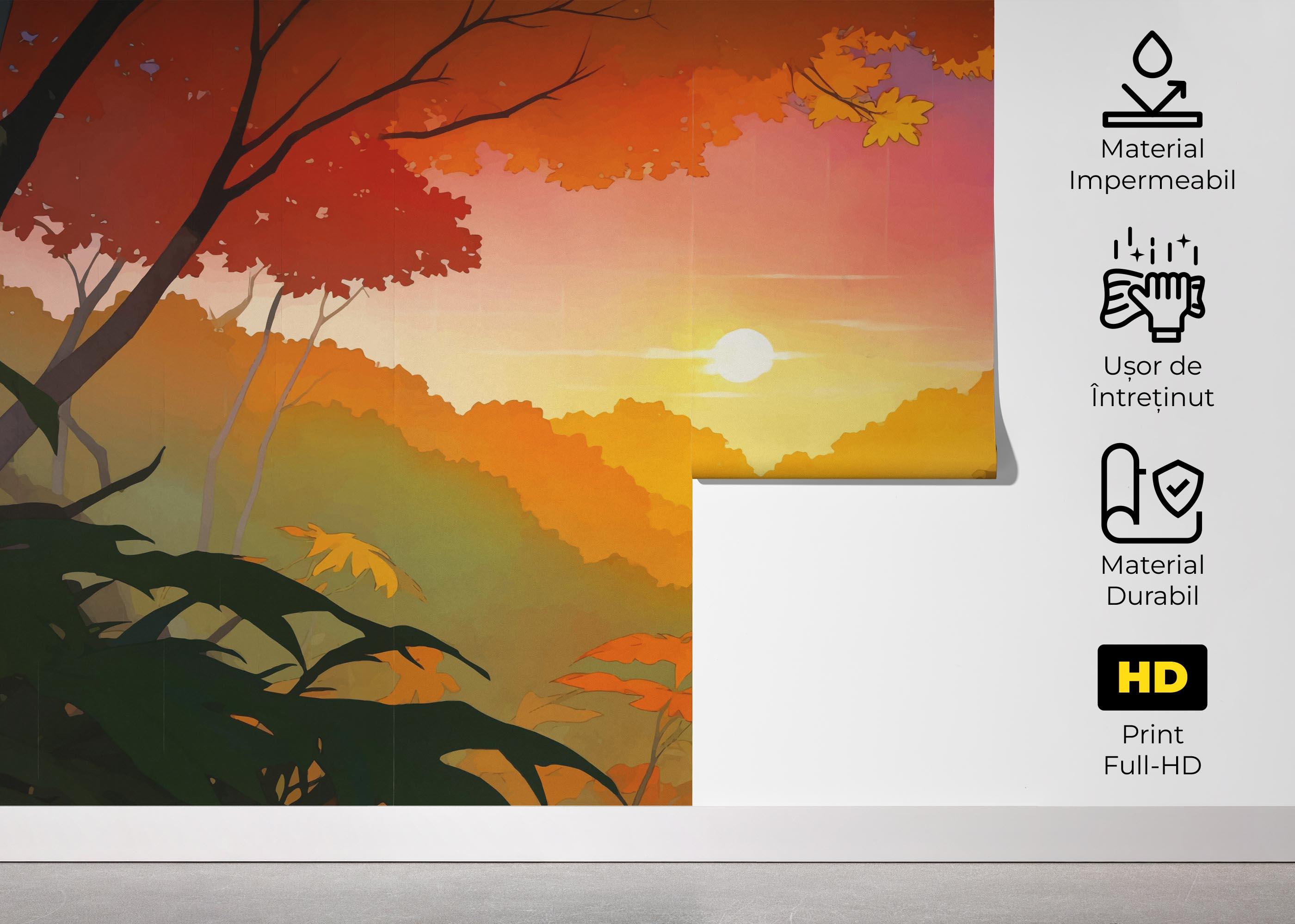 Fototapet Sunset Autumn View mockup 5