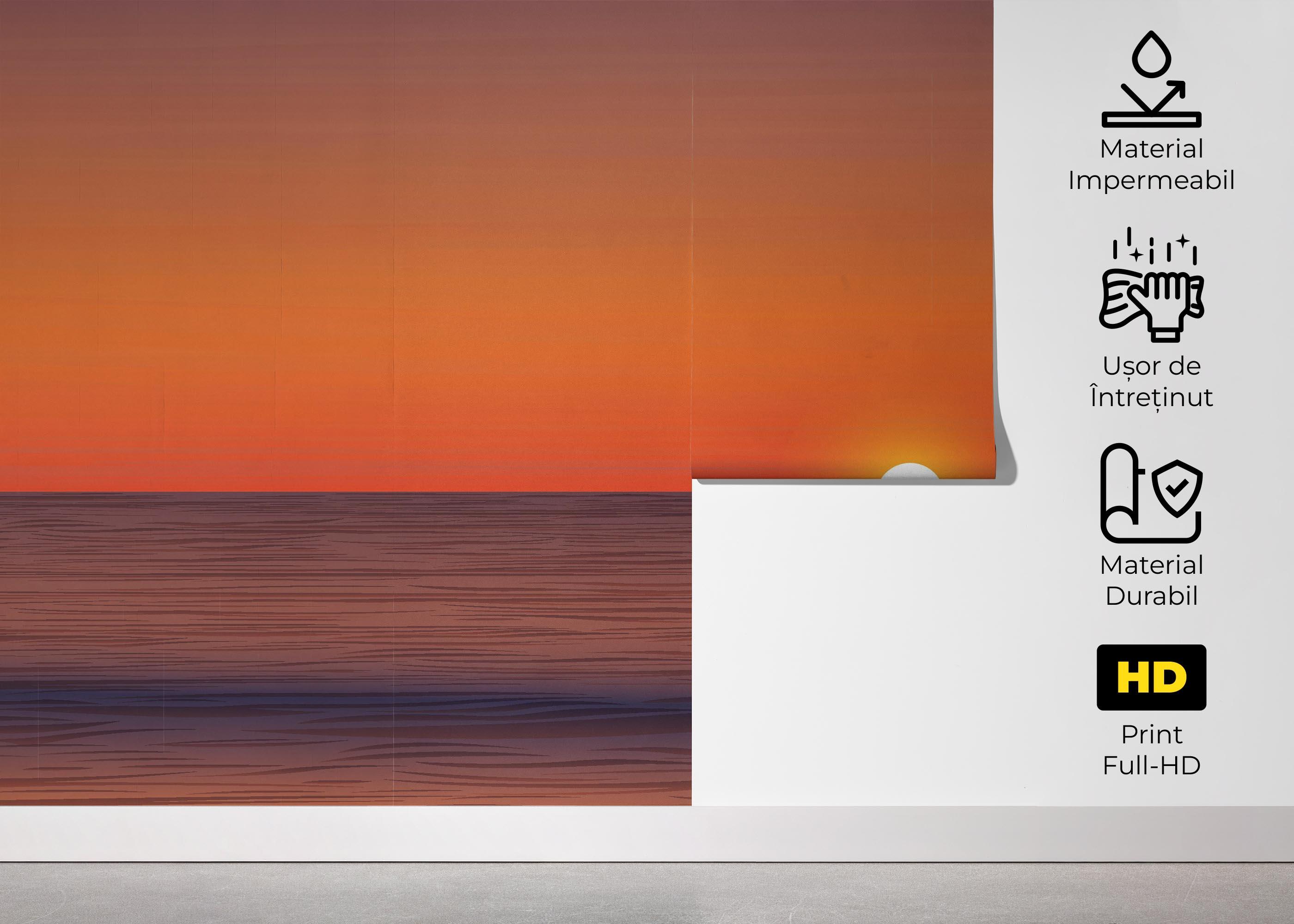 Fototapet Sunset Green Boat mockup 5