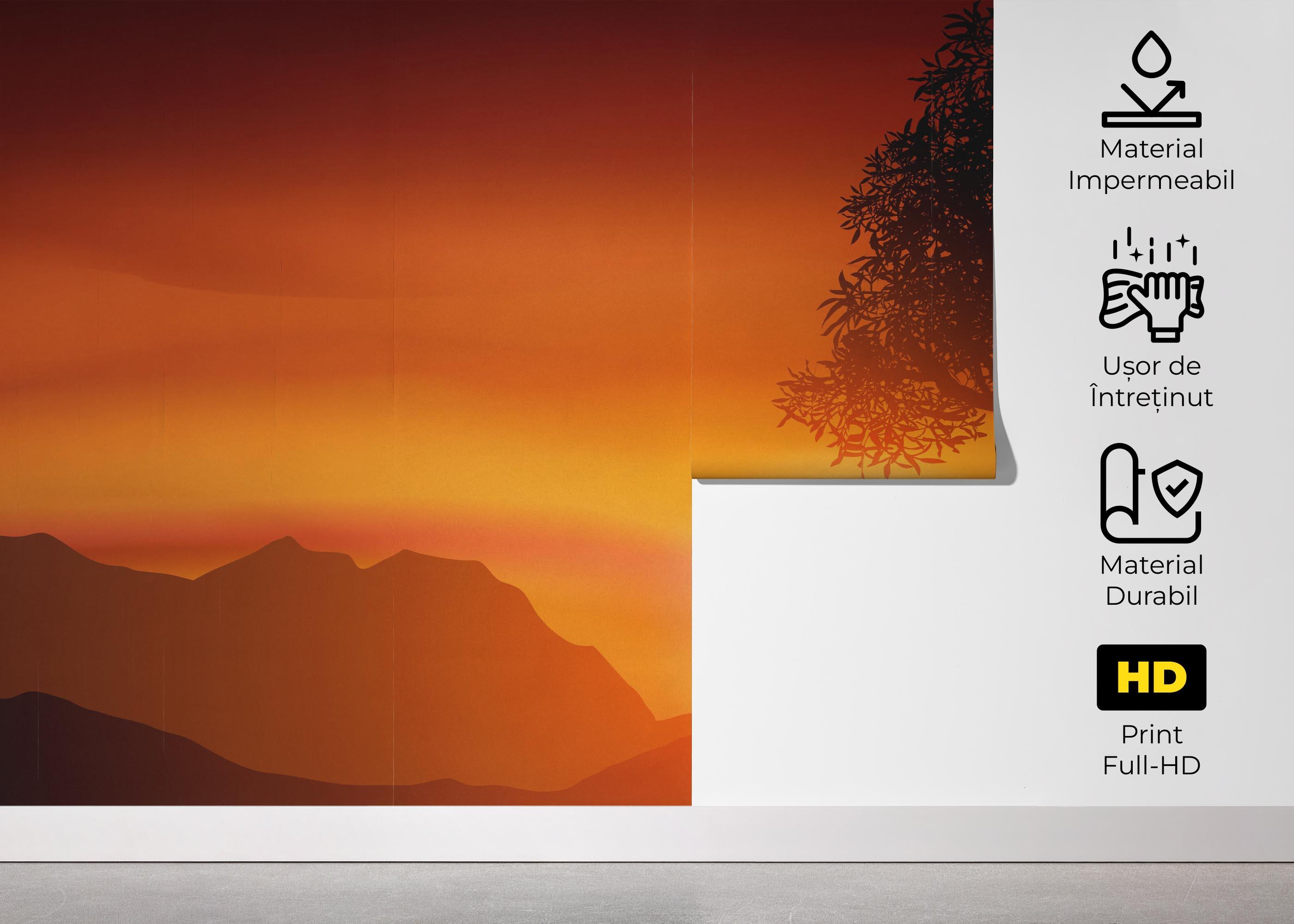 Fototapet Sunset Red Glow mockup 5