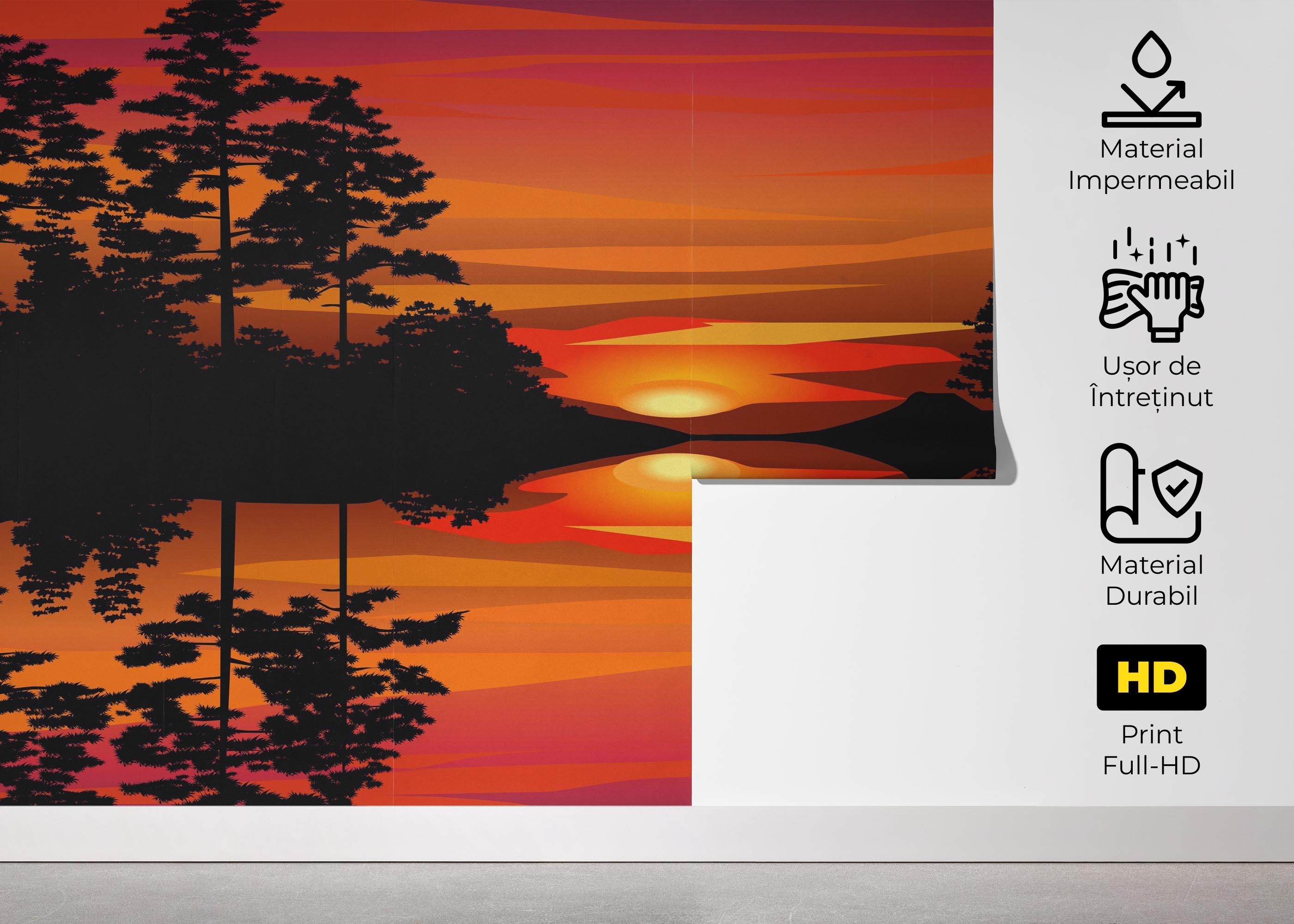 Fototapet Sunset Reflection Art mockup 5