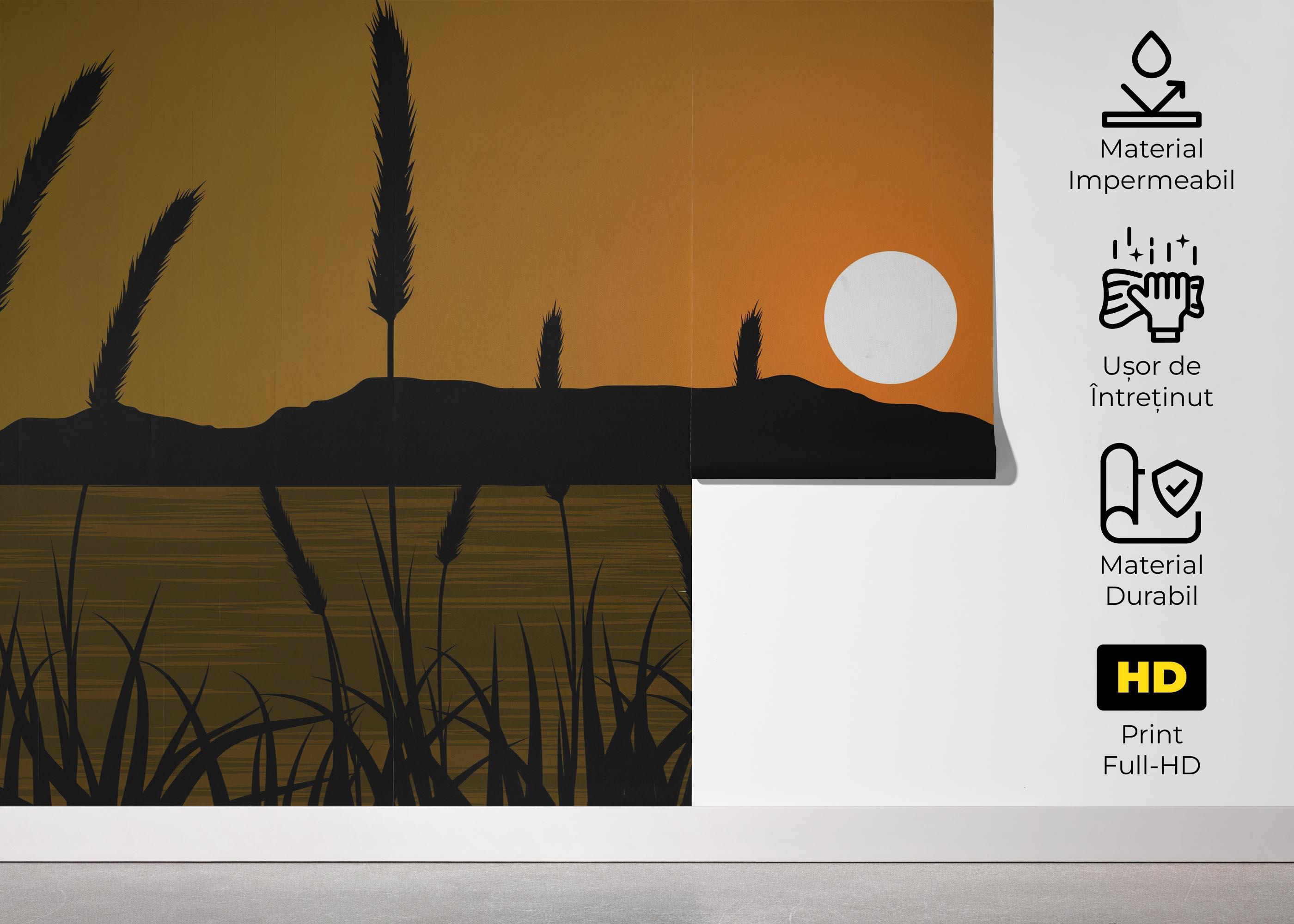 Fototapet Sunset River Plant mockup 5
