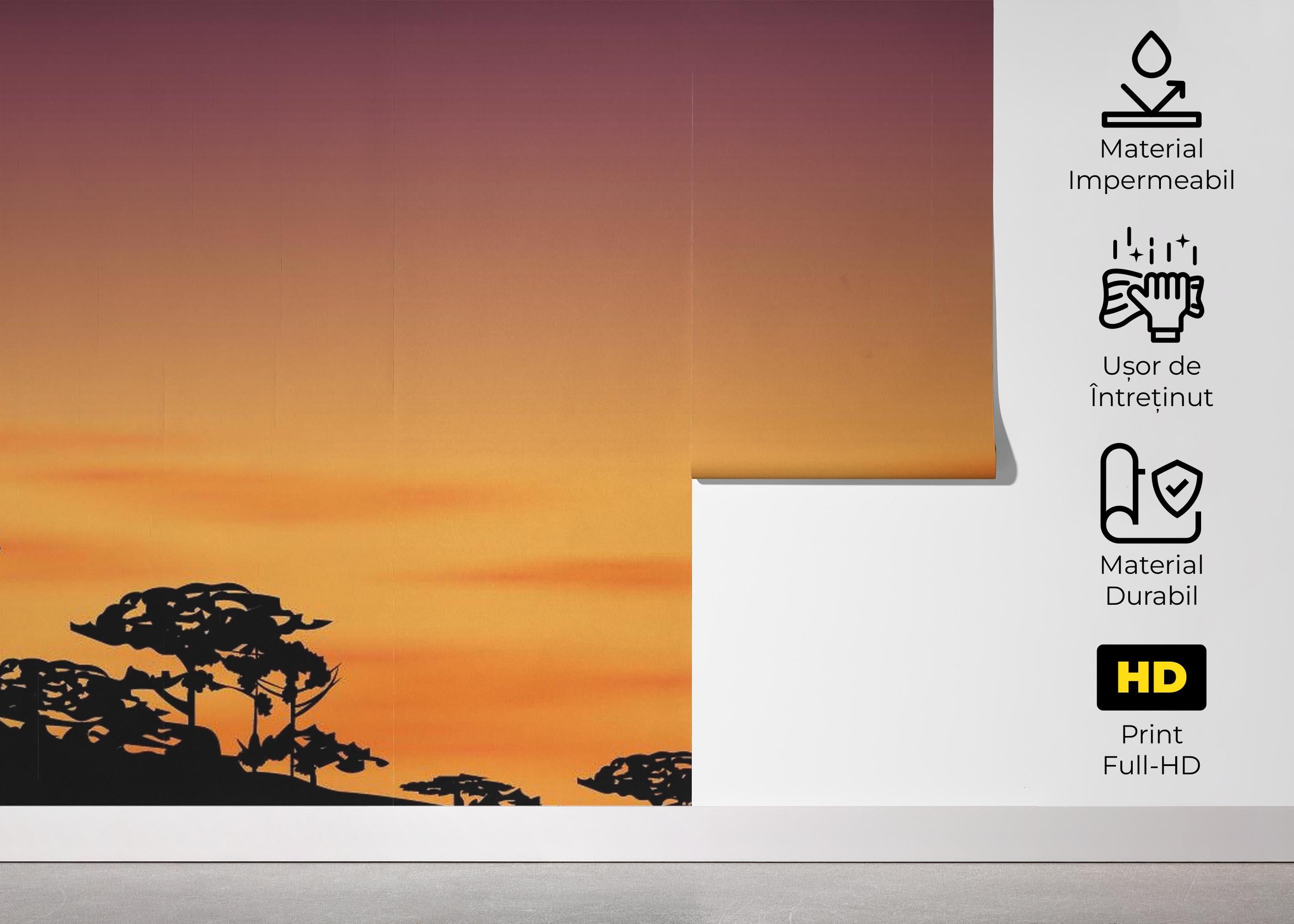Fototapet Sunset Tree Hill mockup 5