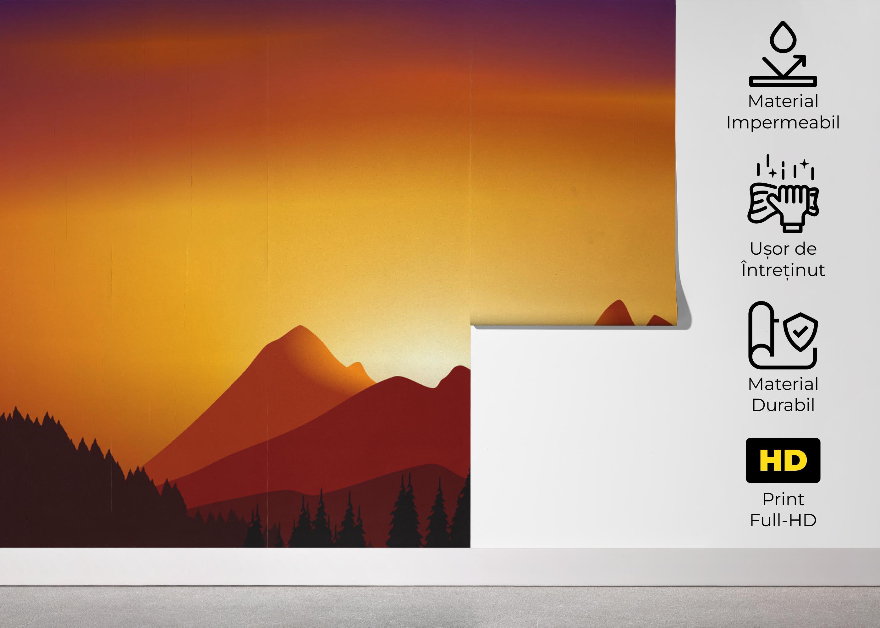 Fototapet Sunset View Mountain mockup 5