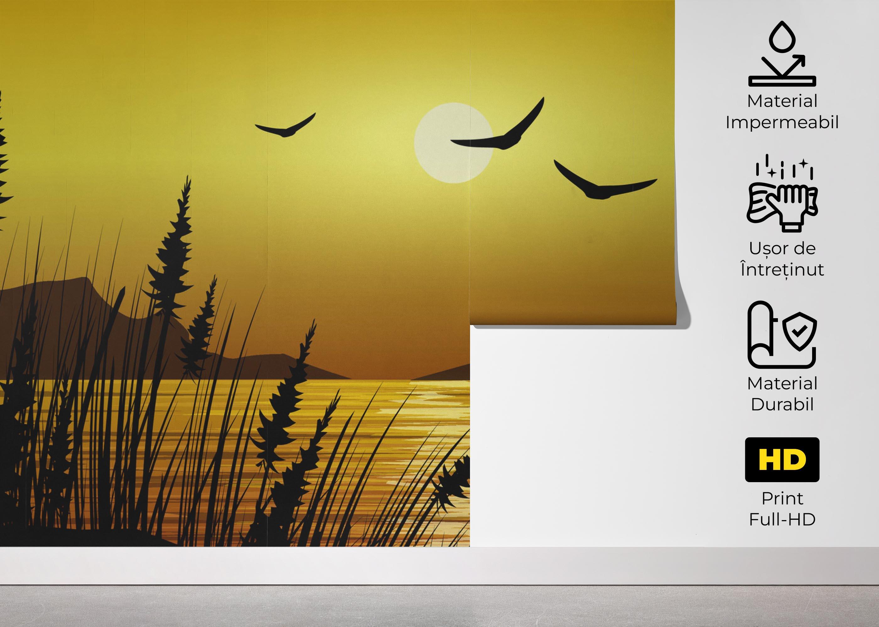 Fototapet Yellow Sky Plant mockup 5
