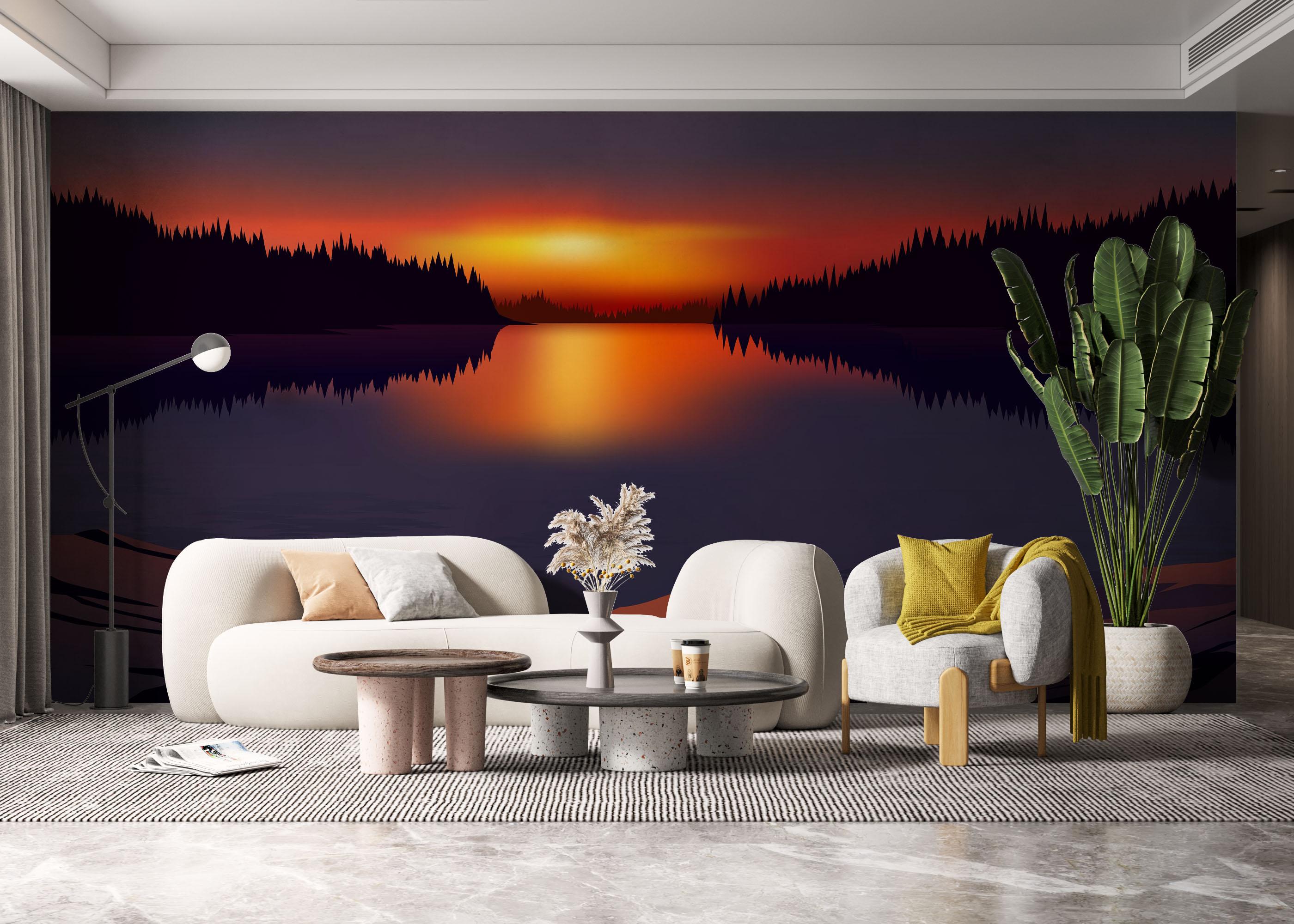 Fototapet Small Sunset Art mockup 6