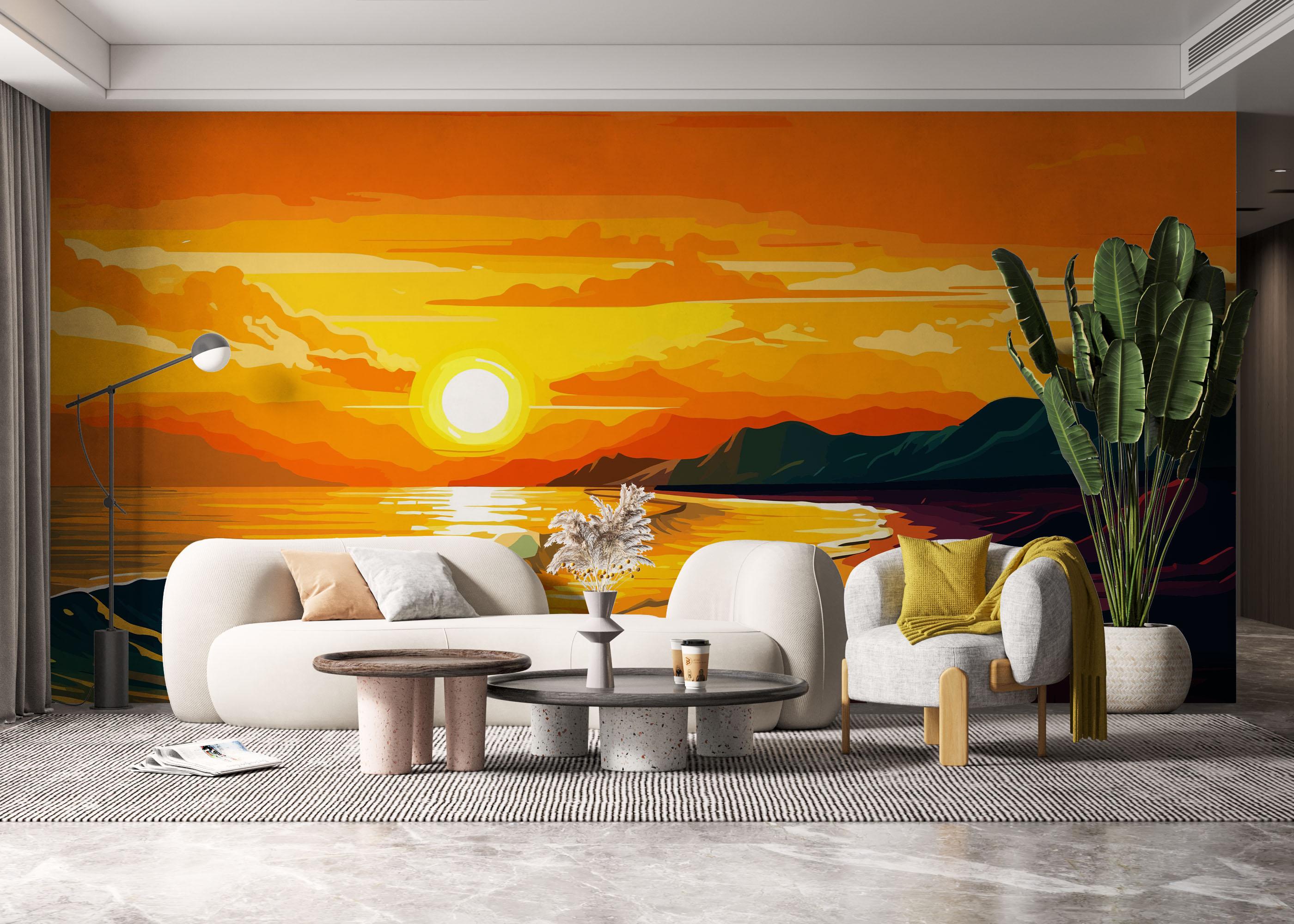 Fototapet Sunset Art Beach mockup 6