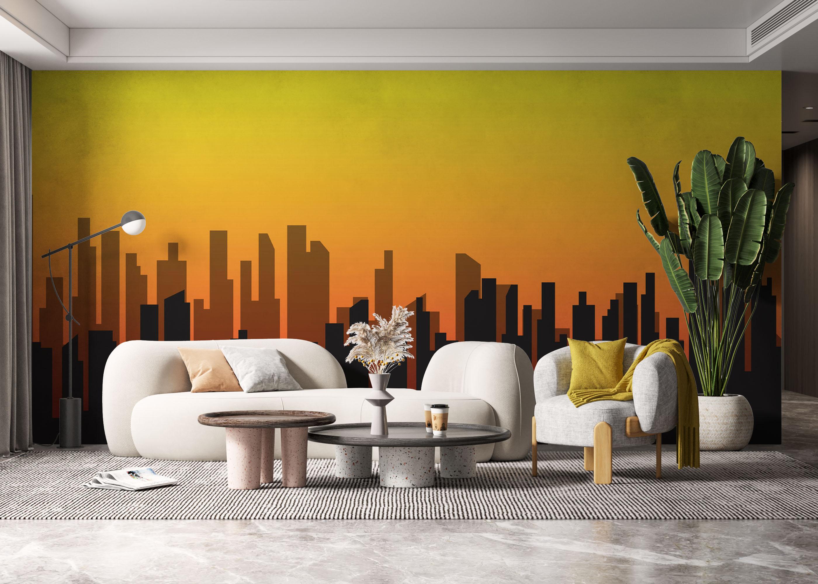 Fototapet Sunset City Shadow mockup 6